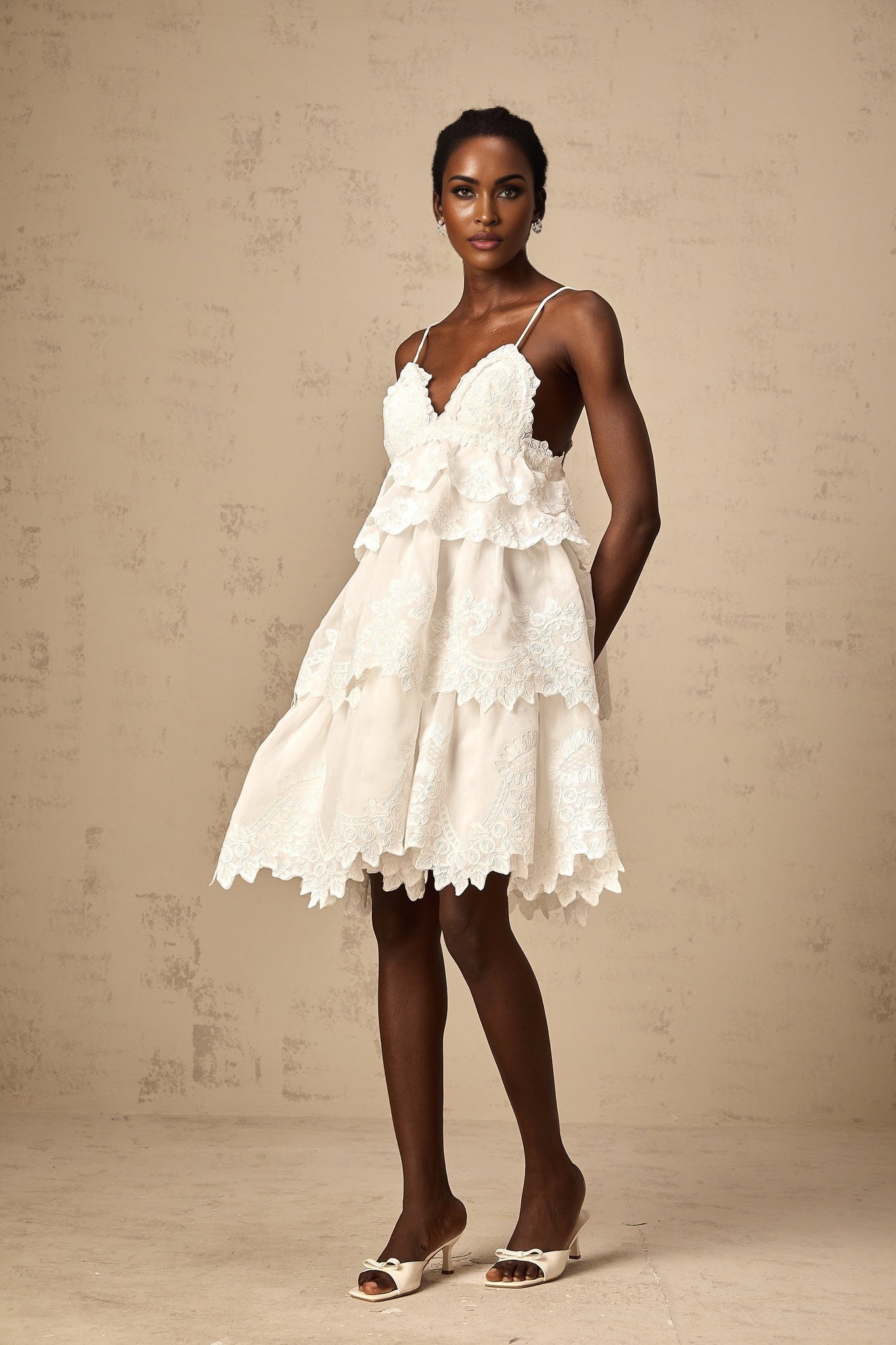 Skye Mini Dress Sweetheart Neck Lace Hem