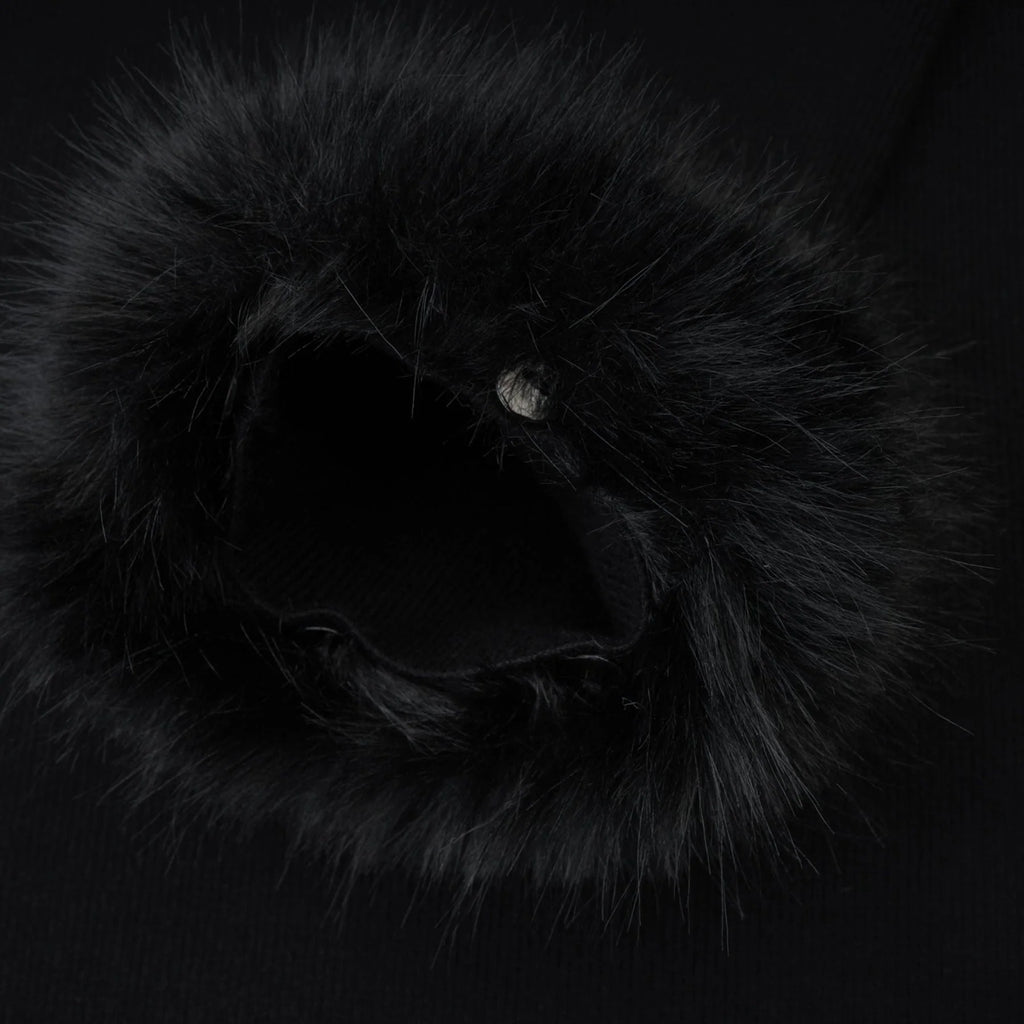 Skylar Dress Black Off - Shoulder Faux - Fur Mini