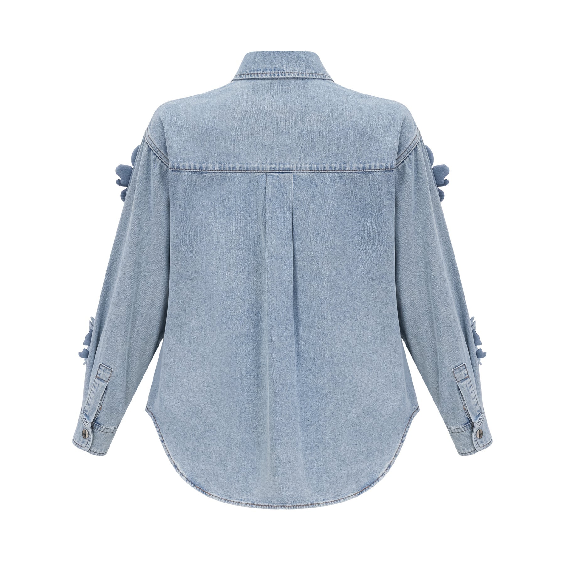 Sloan Denim Shirt with Floral Applique