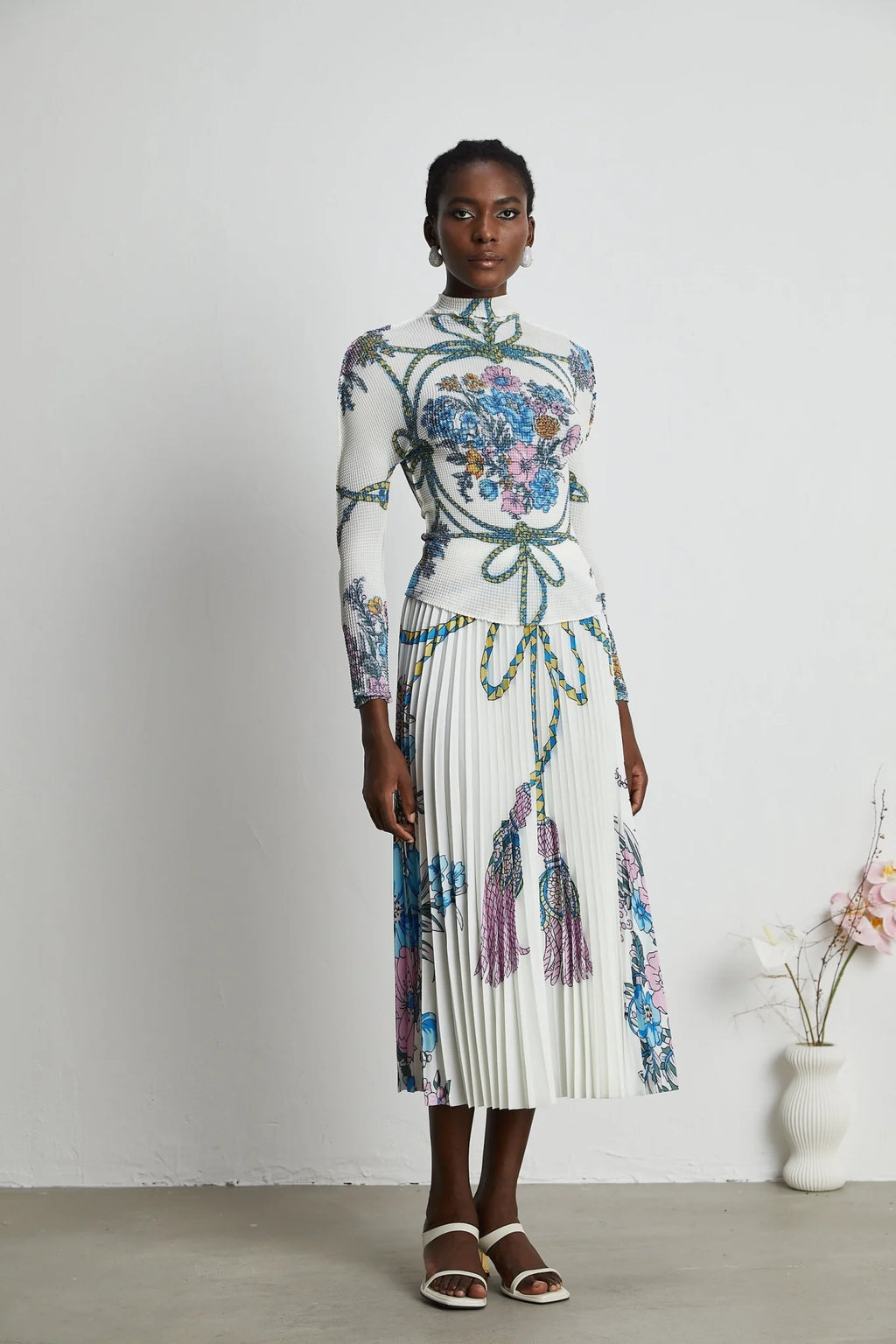 Sloan Skirt & Top Set Multicolor Pattern Print Knit