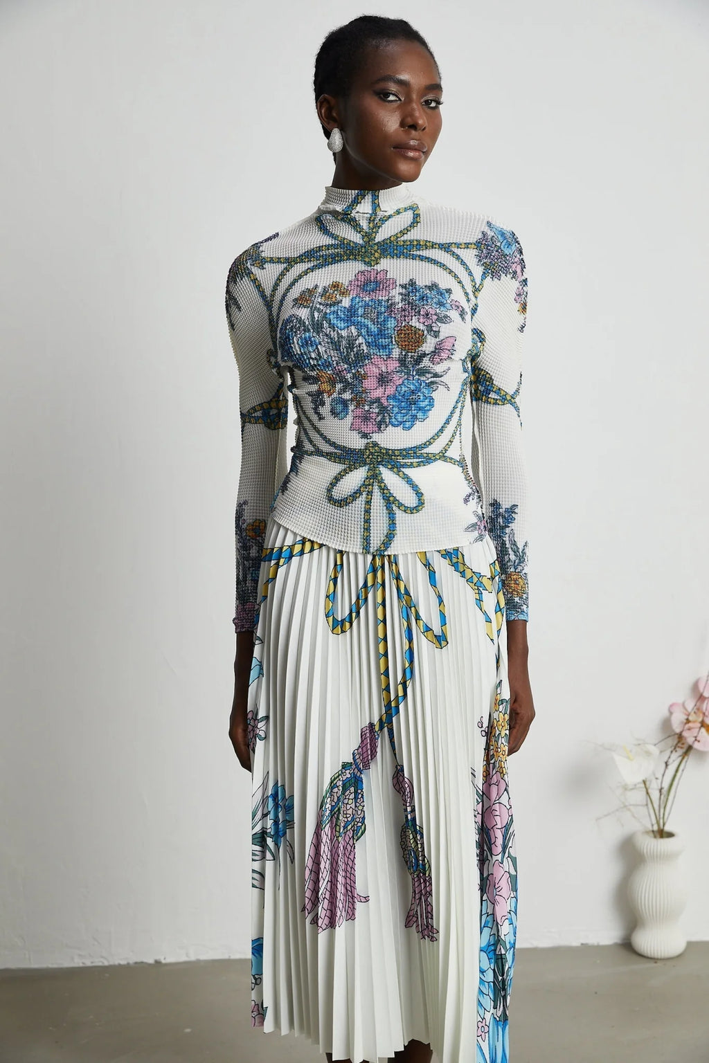 Sloan Skirt & Top Set Multicolor Pattern Print Knit