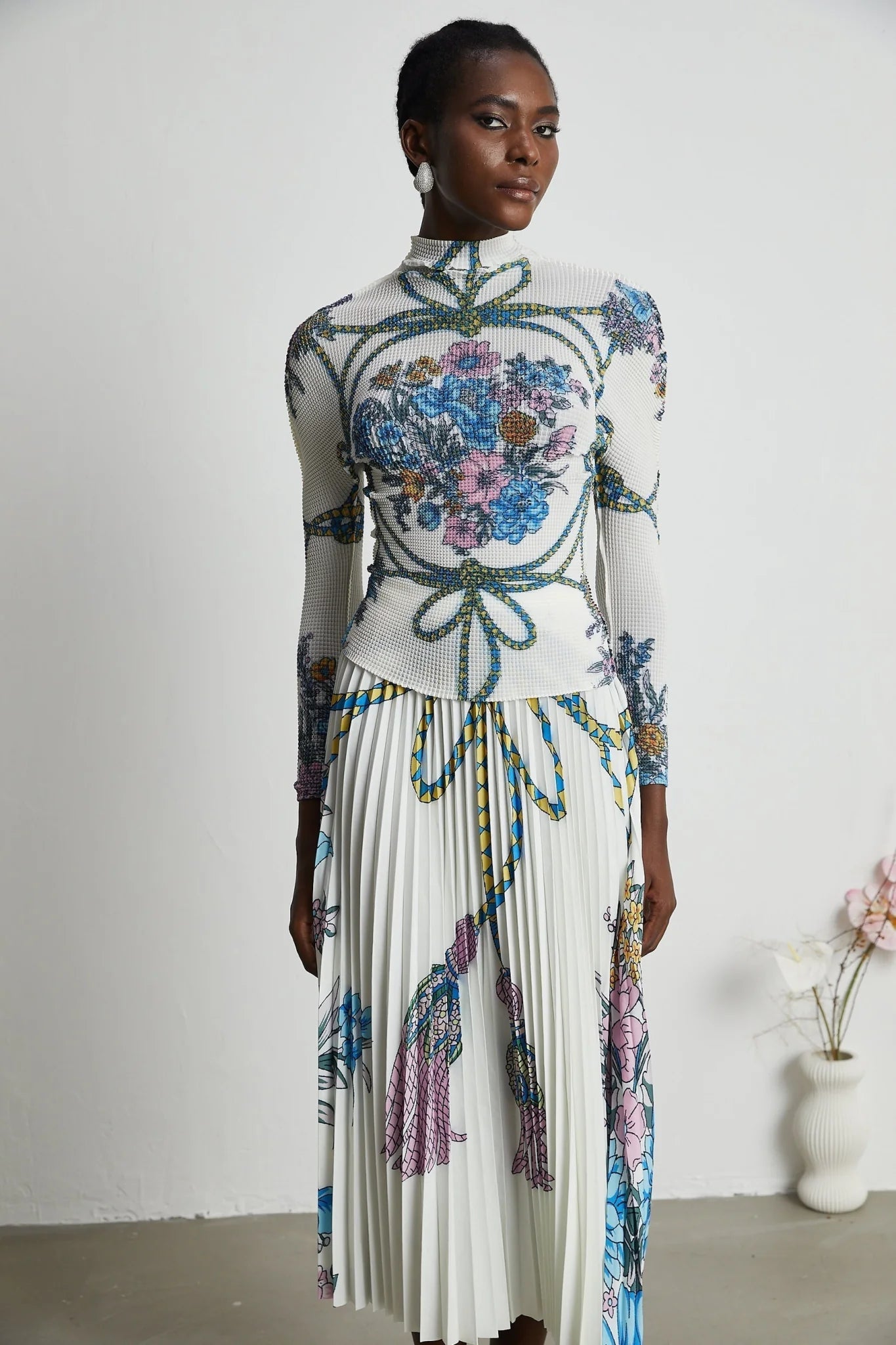 Sloan Skirt & Top Set Multicolor Pattern Print Knit