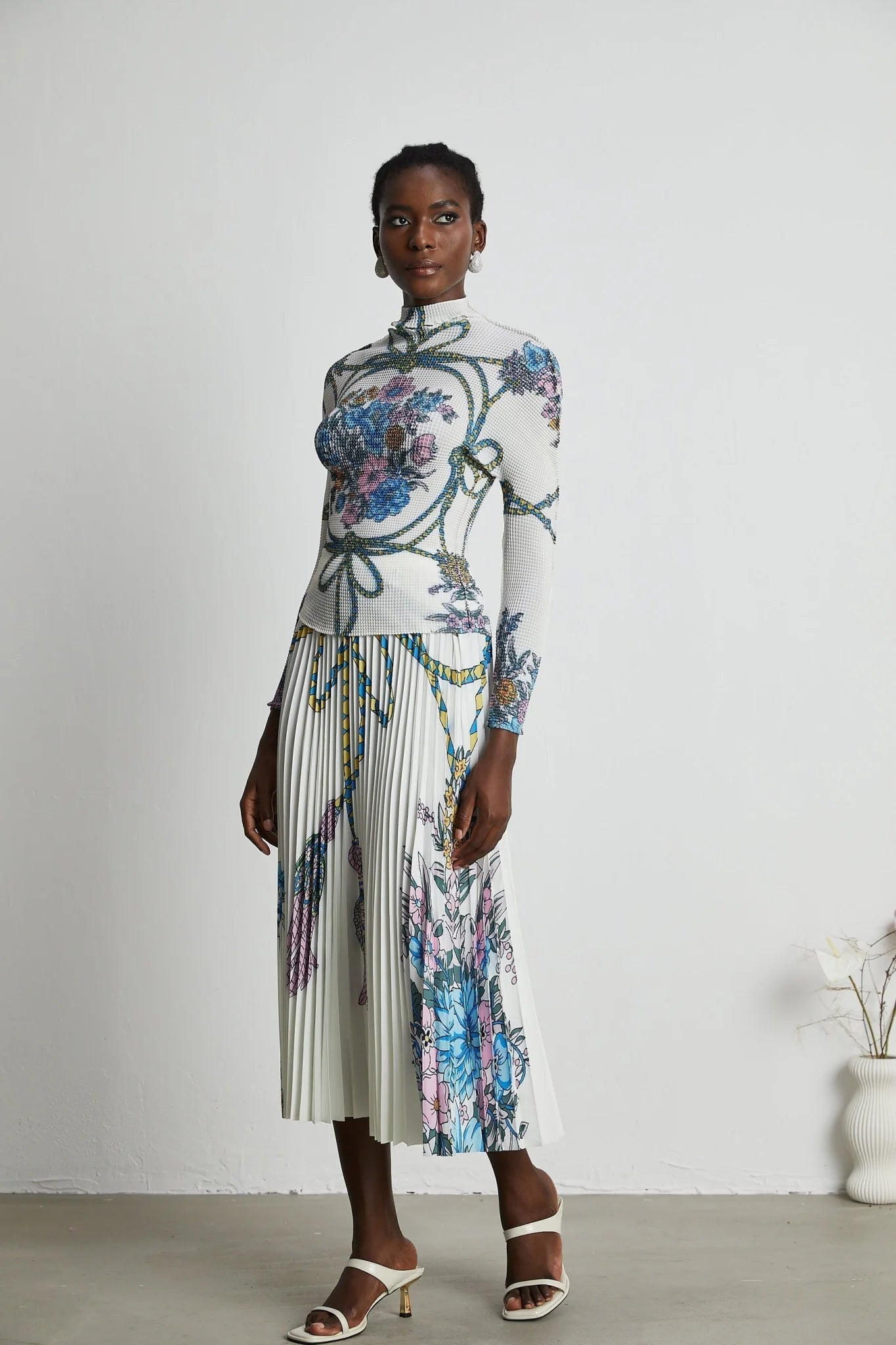 Sloan Skirt & Top Set Multicolor Pattern Print Knit