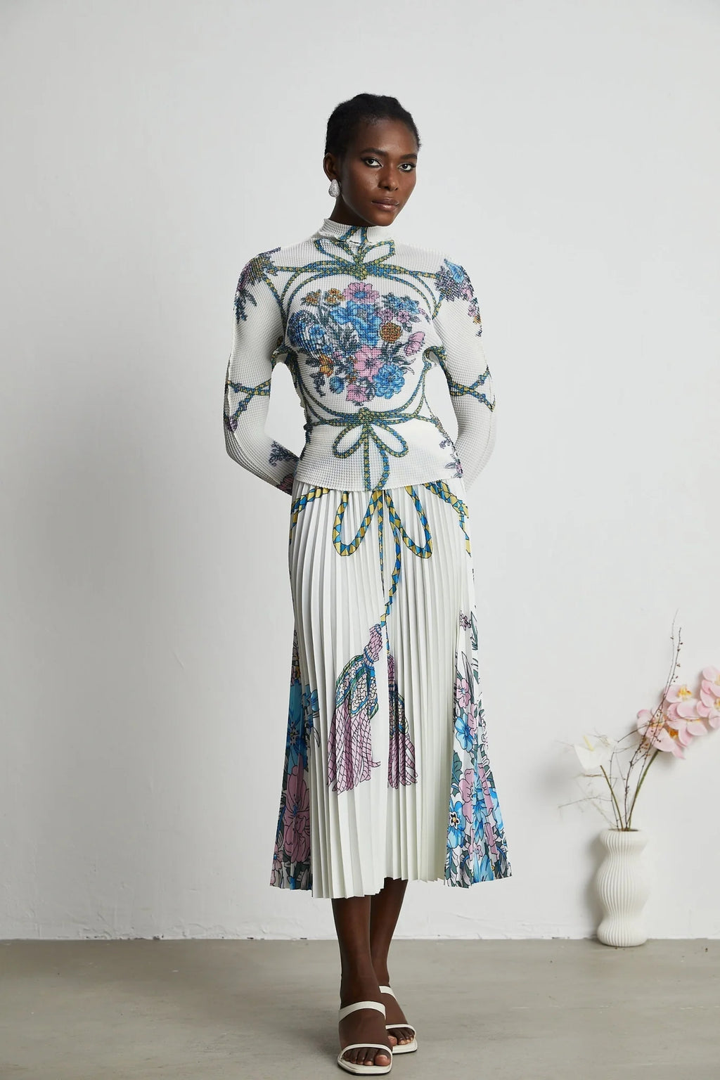 Sloan Skirt & Top Set Multicolor Pattern Print Knit