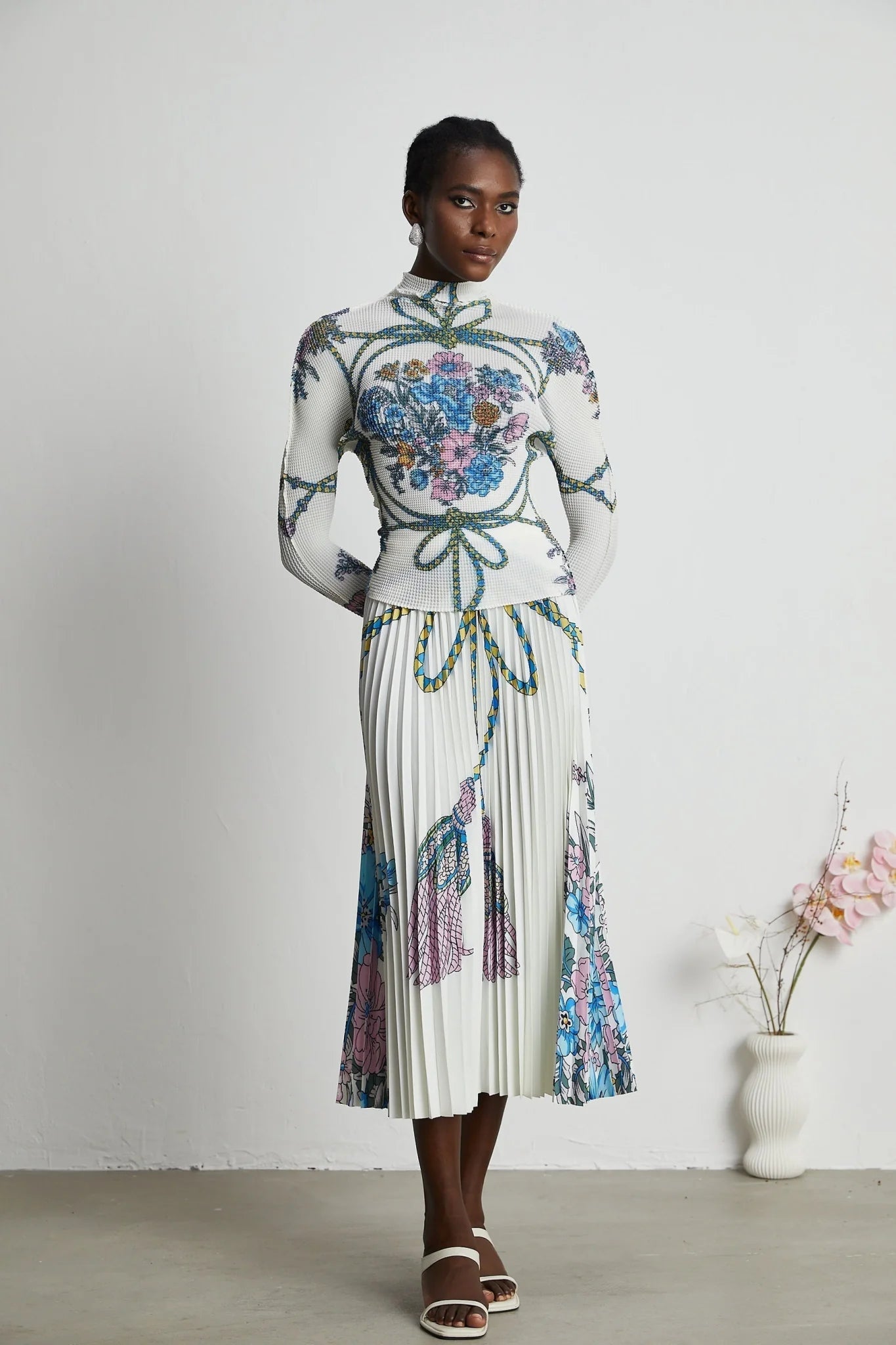 Sloan Skirt & Top Set Multicolor Pattern Print Knit