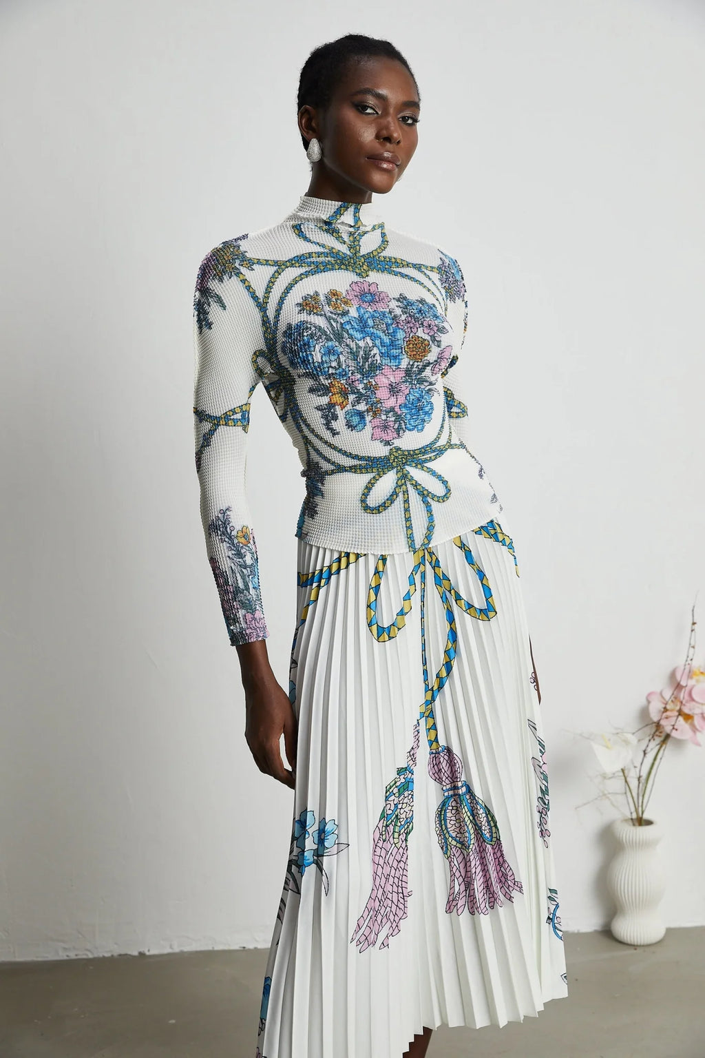 Sloan Skirt & Top Set Multicolor Pattern Print Knit
