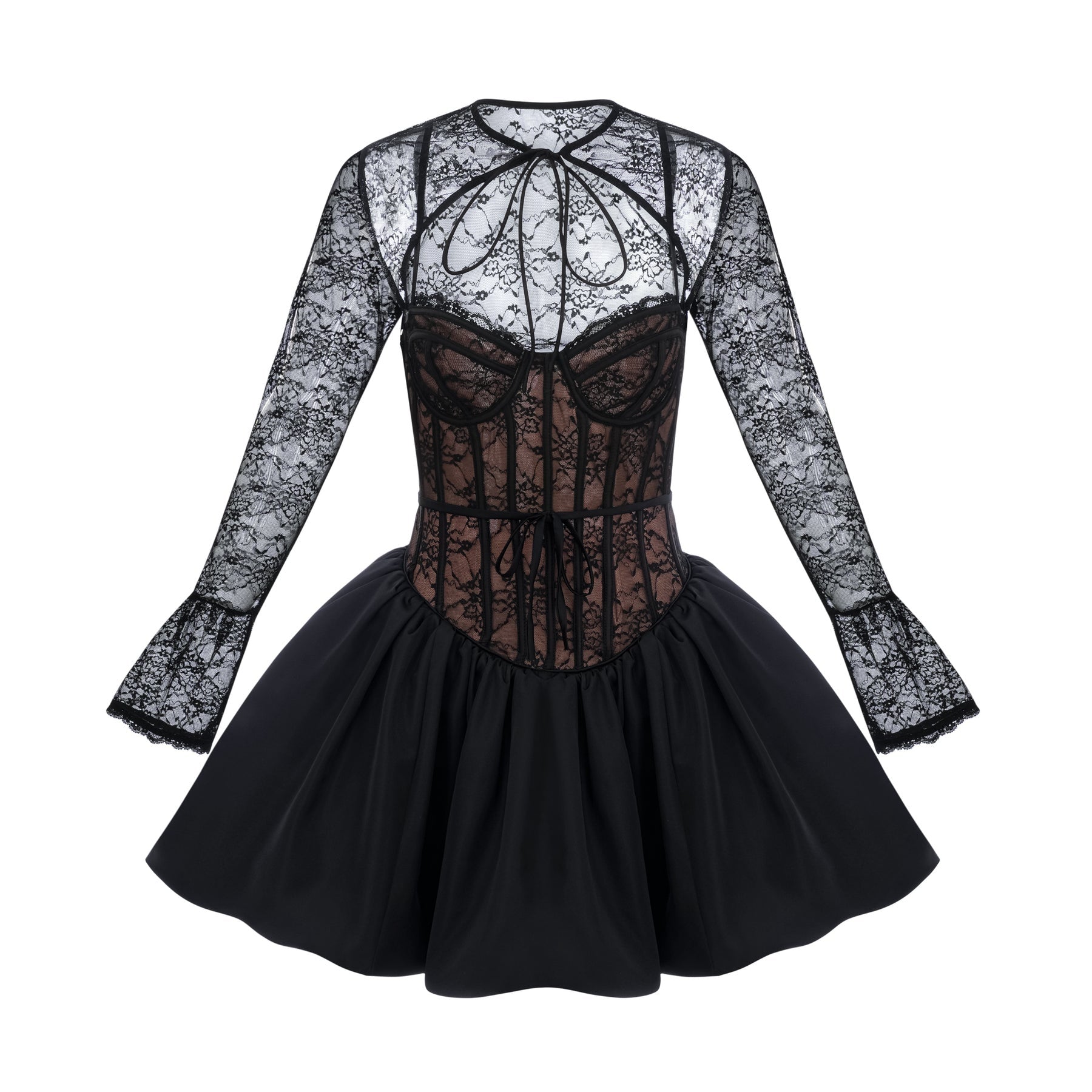 Sloan Vest & Dress Floral Lace Black Matching Set