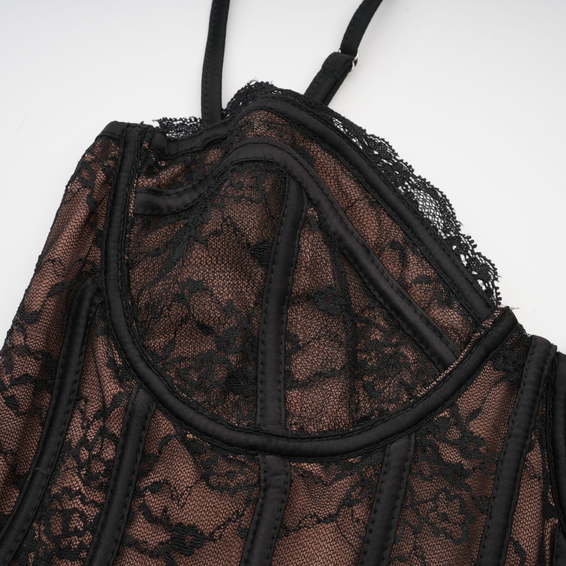 Sloan Vest & Dress Floral Lace Black Matching Set