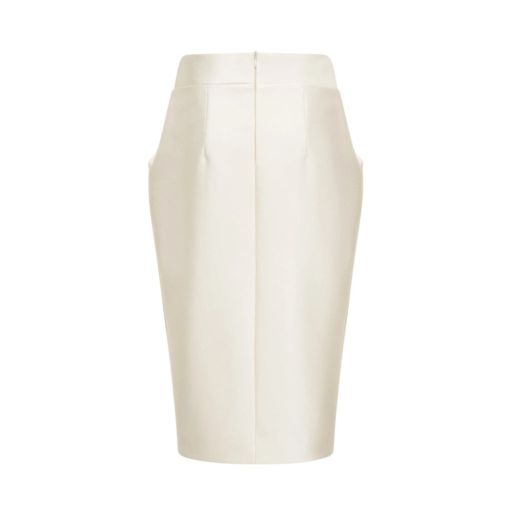 Sofia White Crystal - Embellished Top and Slit Skirt Set