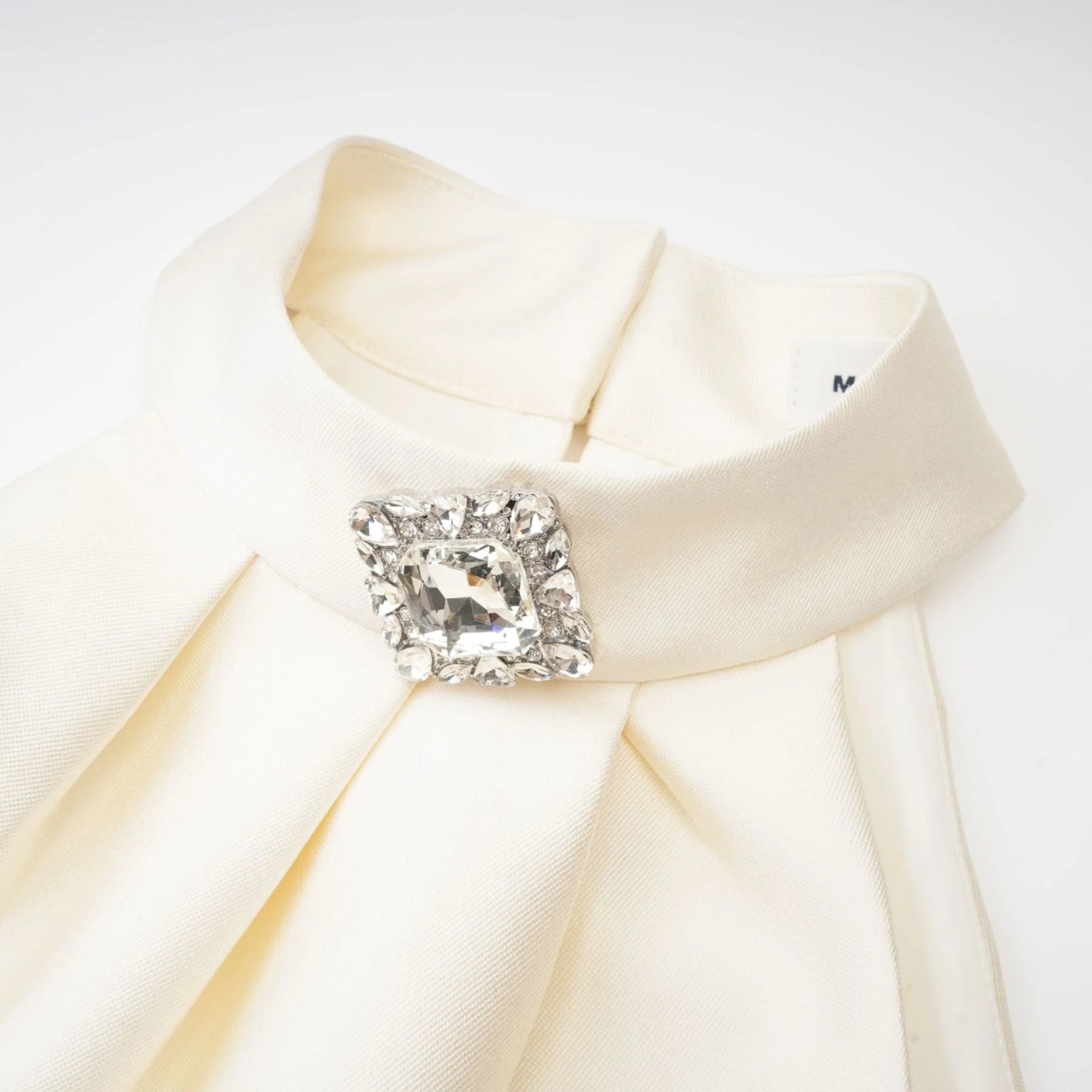 Sofia White Crystal - Embellished Top and Slit Skirt Set