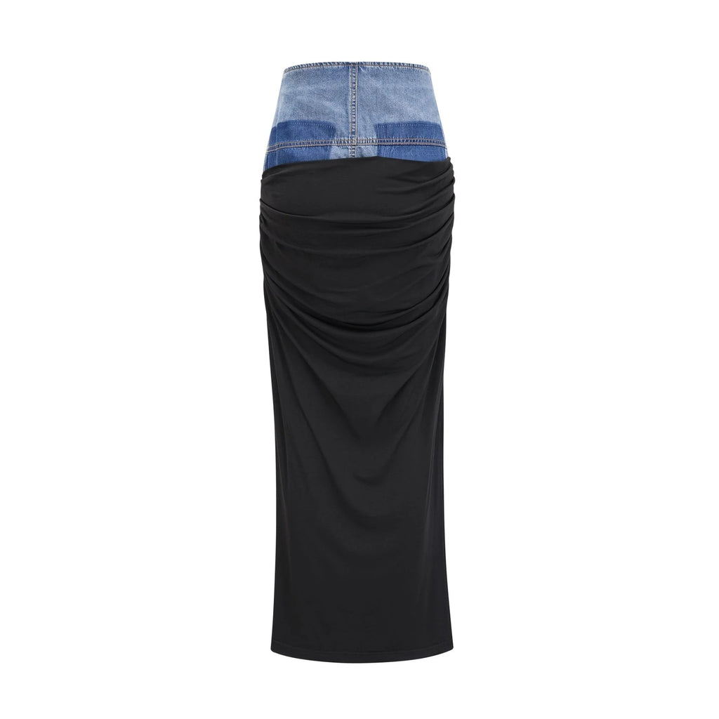Sophia Draped Panelled Sleeveless Top and Ankle - Length Skirt Set