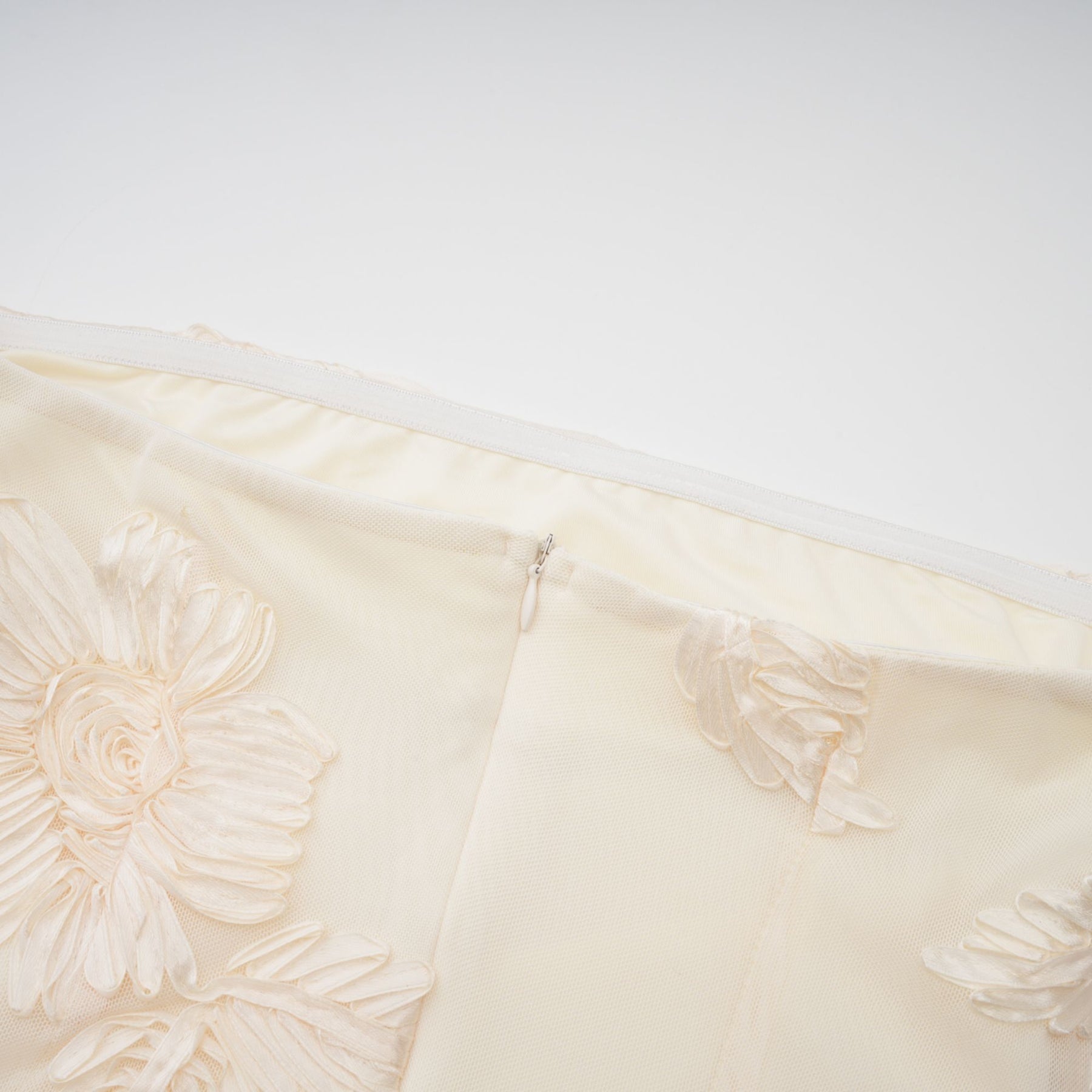 Sophia Off - Shoulder Apricot Gown with Floral Embroidery