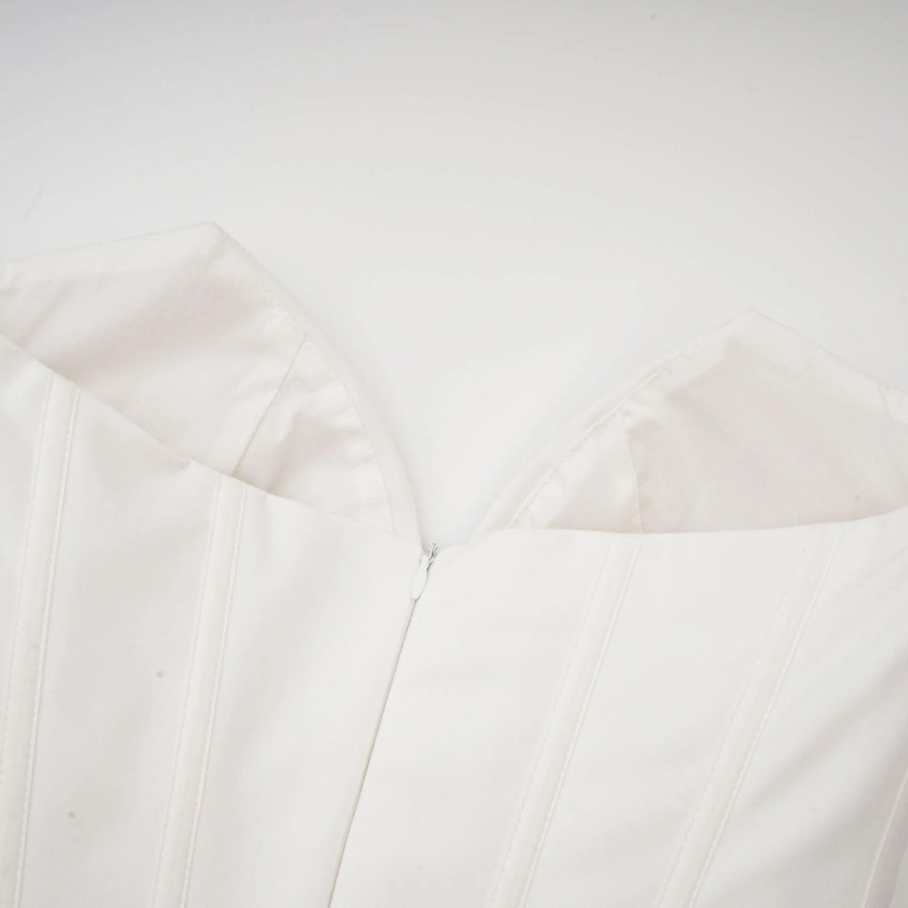 Stefania Midi Dress White Off Shoulder Corset Pleated Pockets