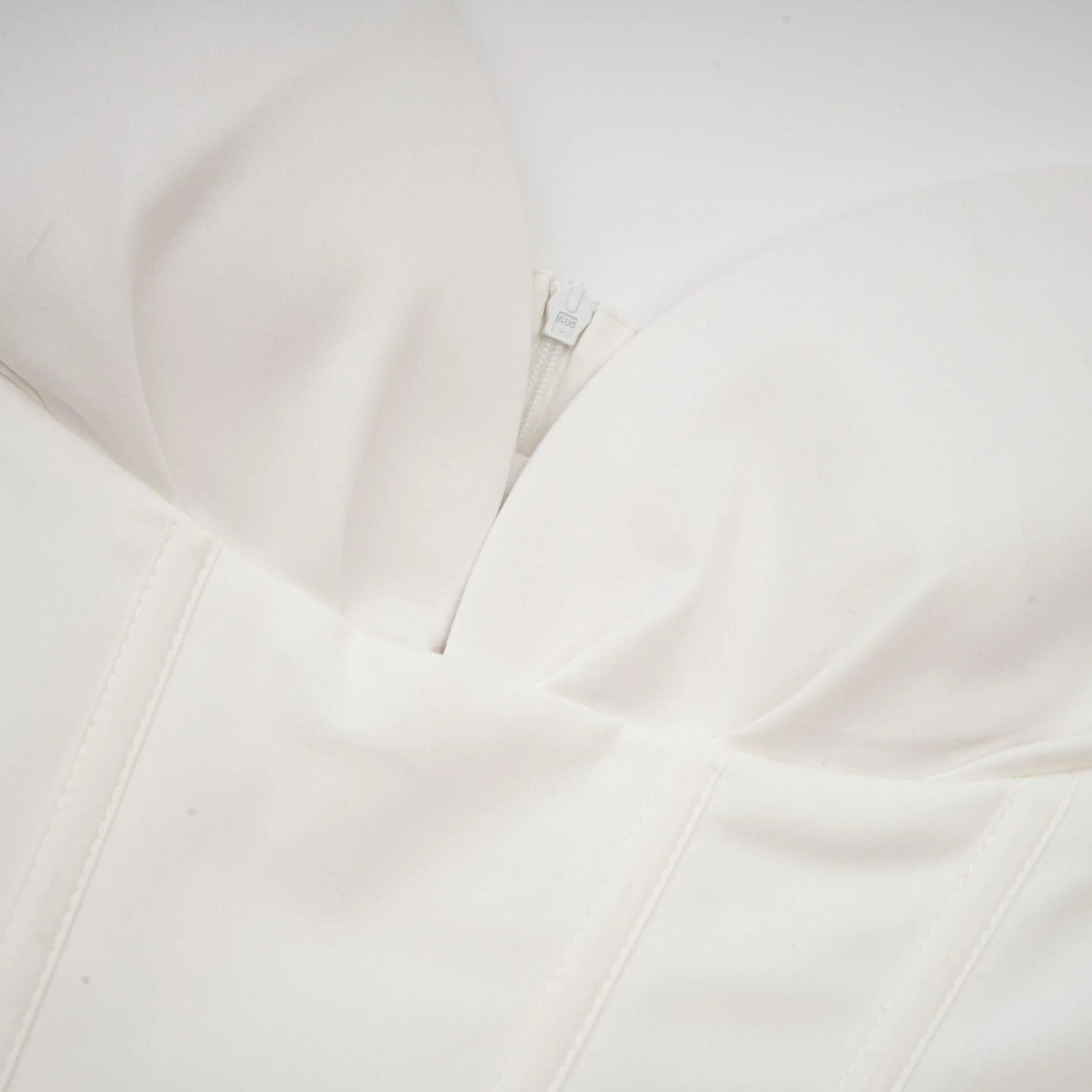 Stefania Midi Dress White Off Shoulder Corset Pleated Pockets