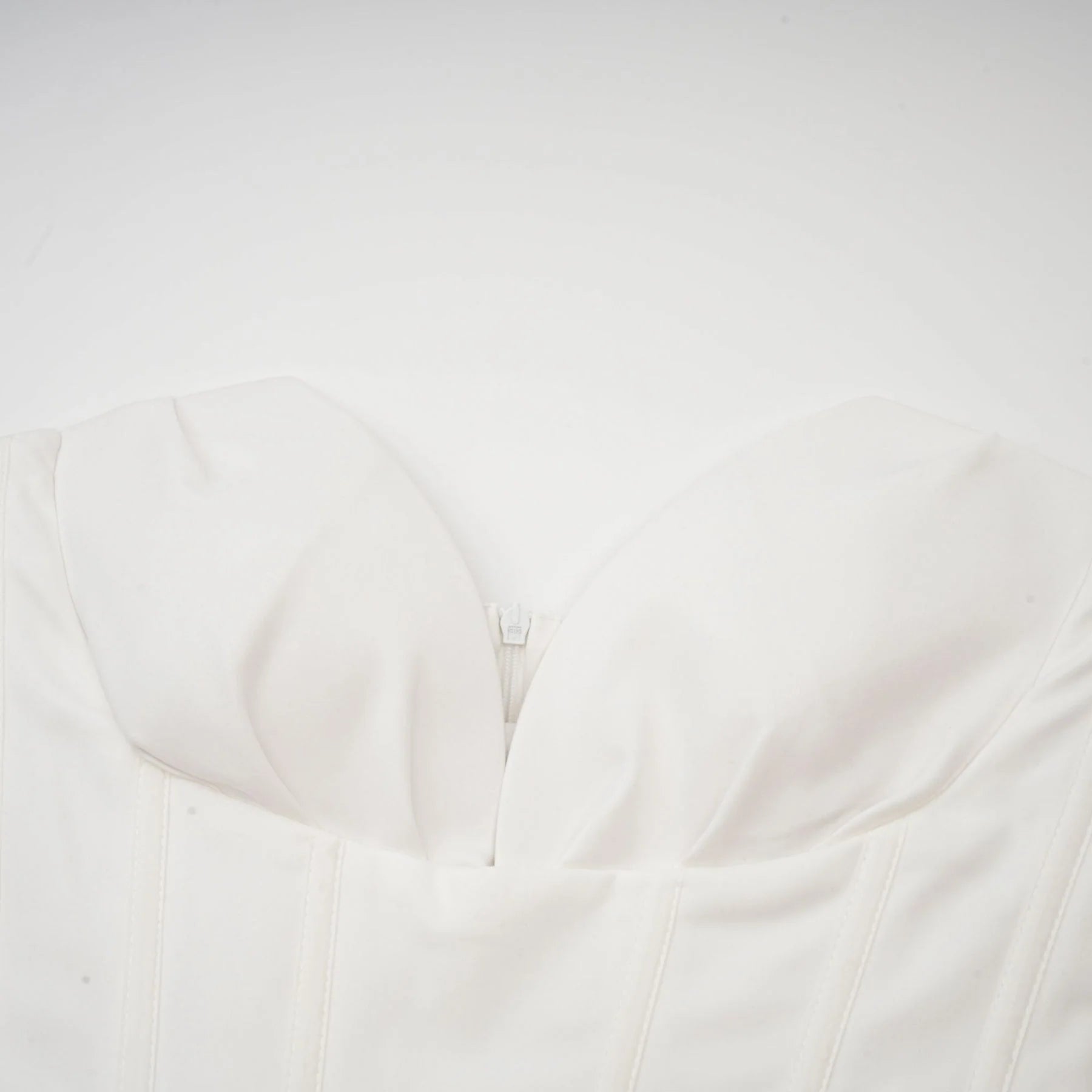 Stefania Midi Dress White Off Shoulder Corset Pleated Pockets