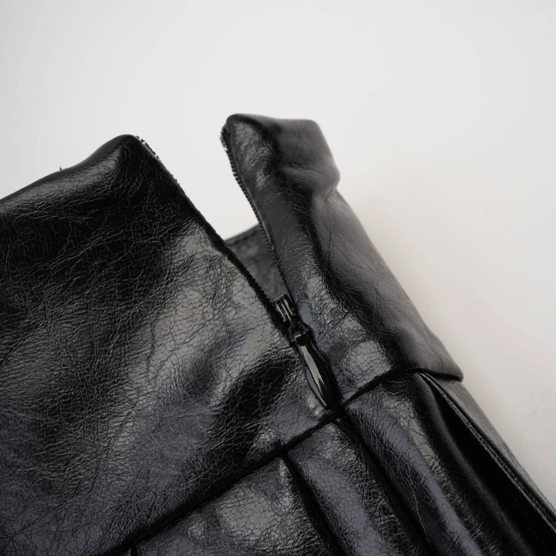 Stefania Skirt Black Belted Pleated High Rise Logo Detail