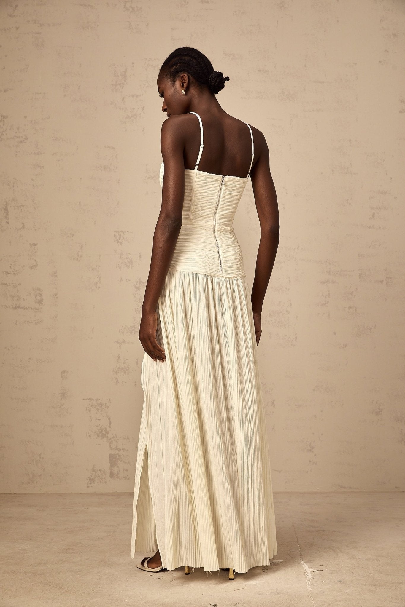 Stefania Sweetheart Neck Maxi Dress with Side Slit