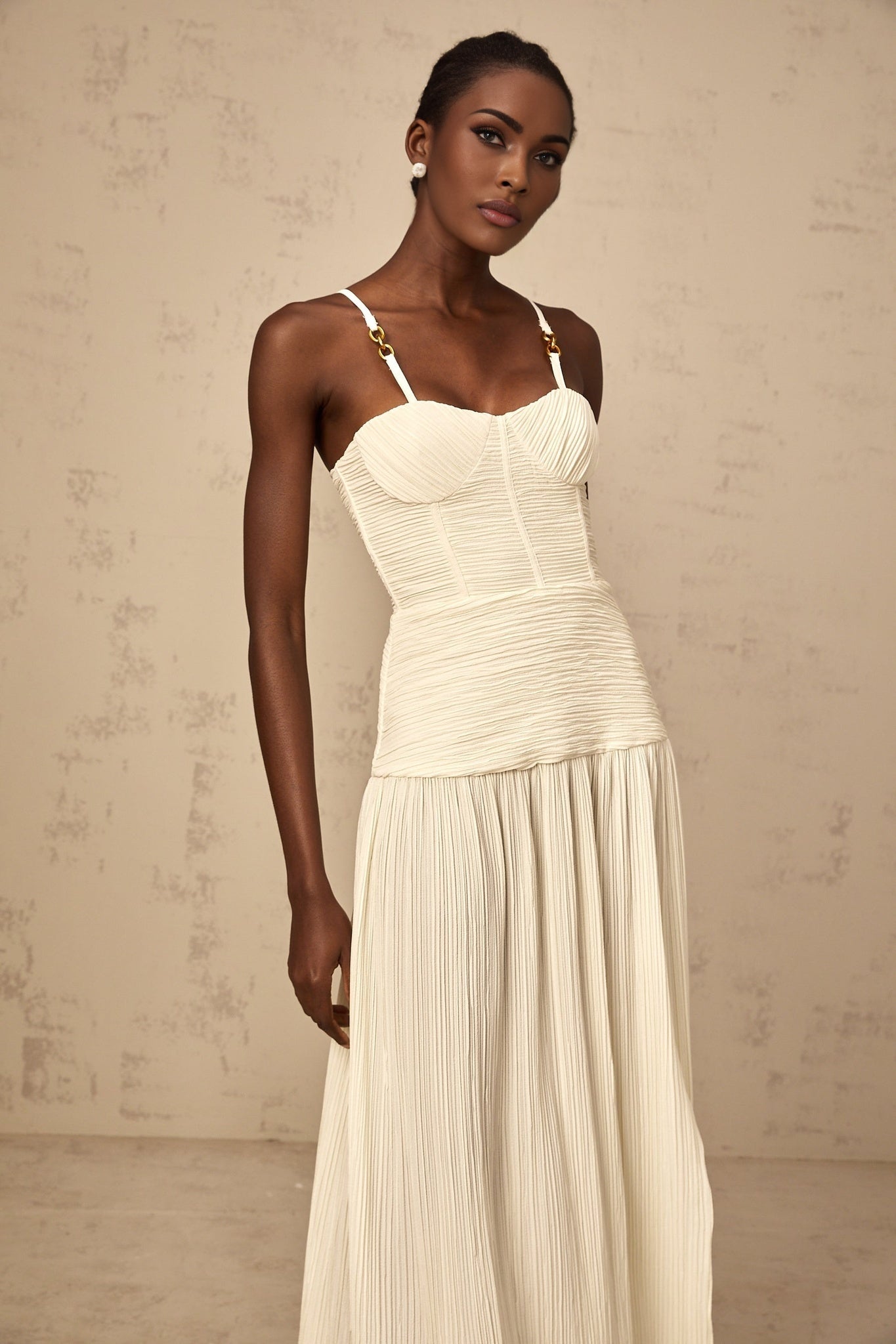 Stefania Sweetheart Neck Maxi Dress with Side Slit