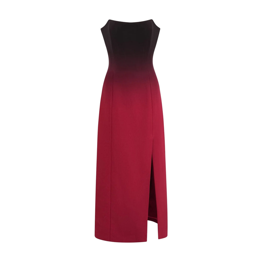 Taliyah Dress Red Gradient Off - Shoulder Maxi
