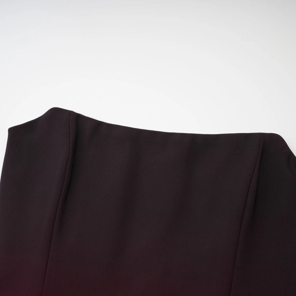 Taliyah Dress Red Gradient Off - Shoulder Maxi