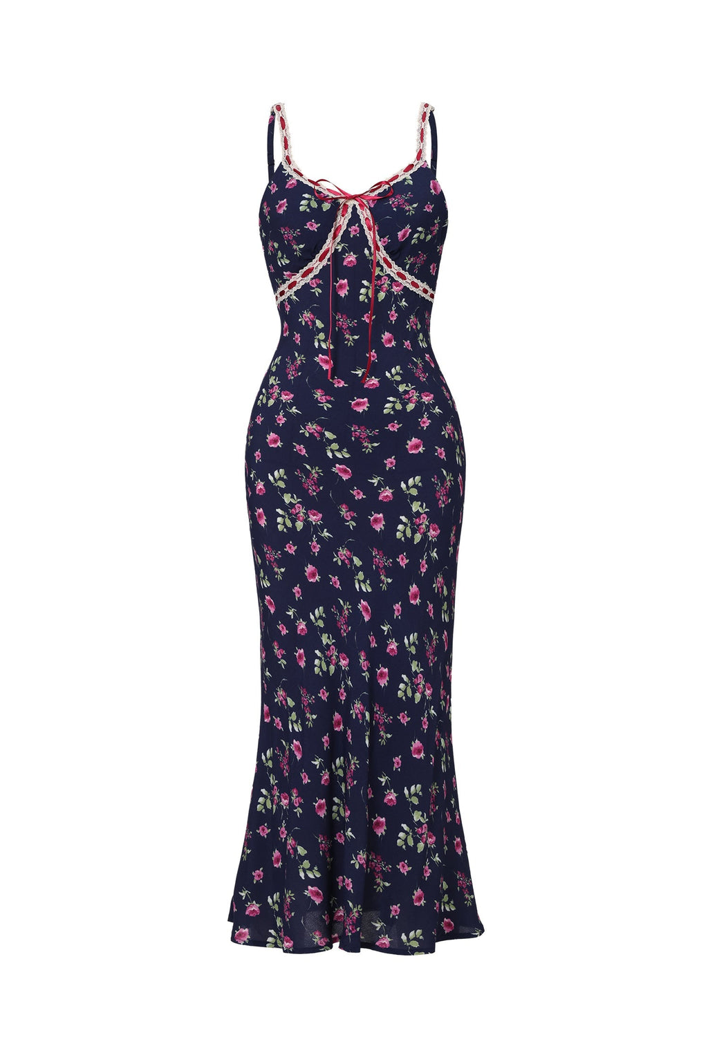 Taliyah Navy Floral Halter Midi Dress