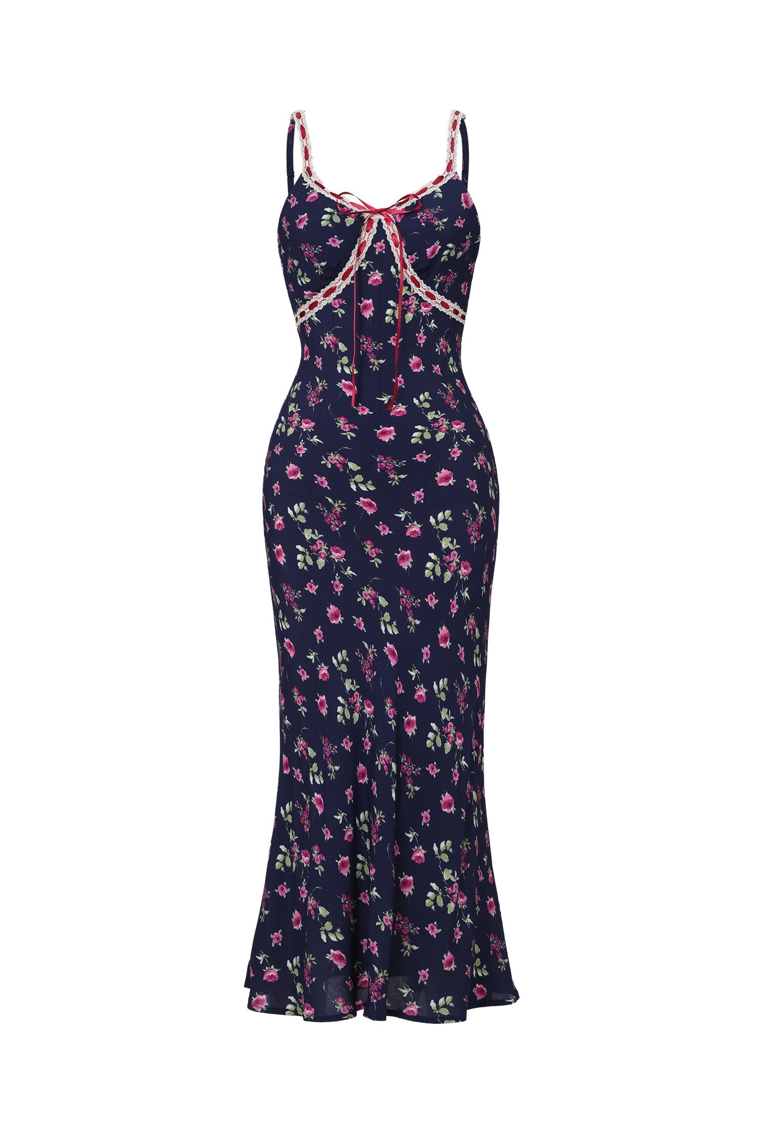 Taliyah Navy Floral Halter Midi Dress