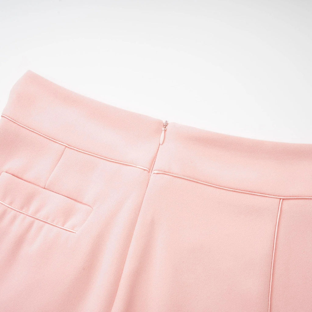 Teagan Blazer & Pants Pink White Set
