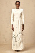 Tecla Maxi Dress White Crystal Lotus Embellished