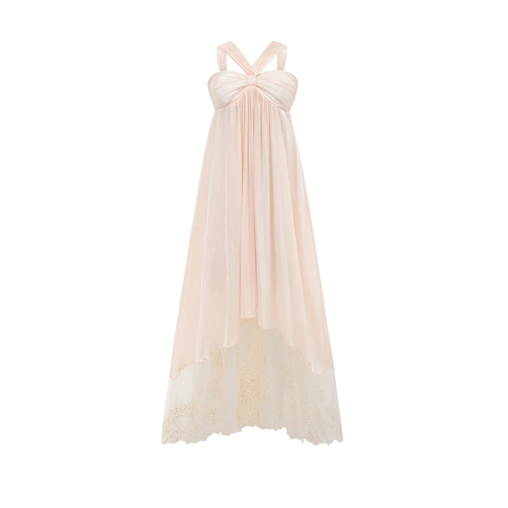 Teresa Halterneck Midi Dress in Neutrals
