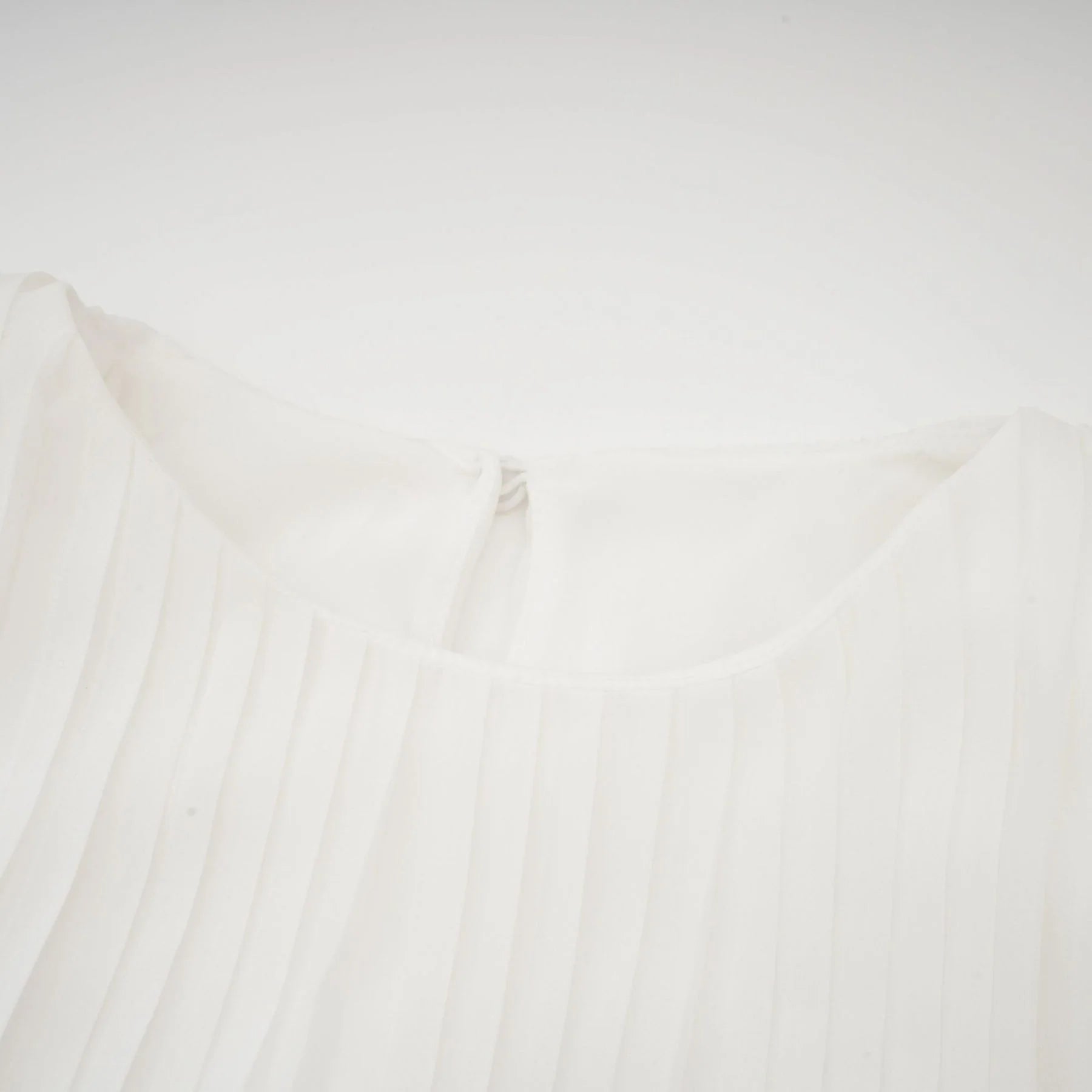 Teresina Midi Dress Flared Sleeves White Pleated ALine Hem & Belt