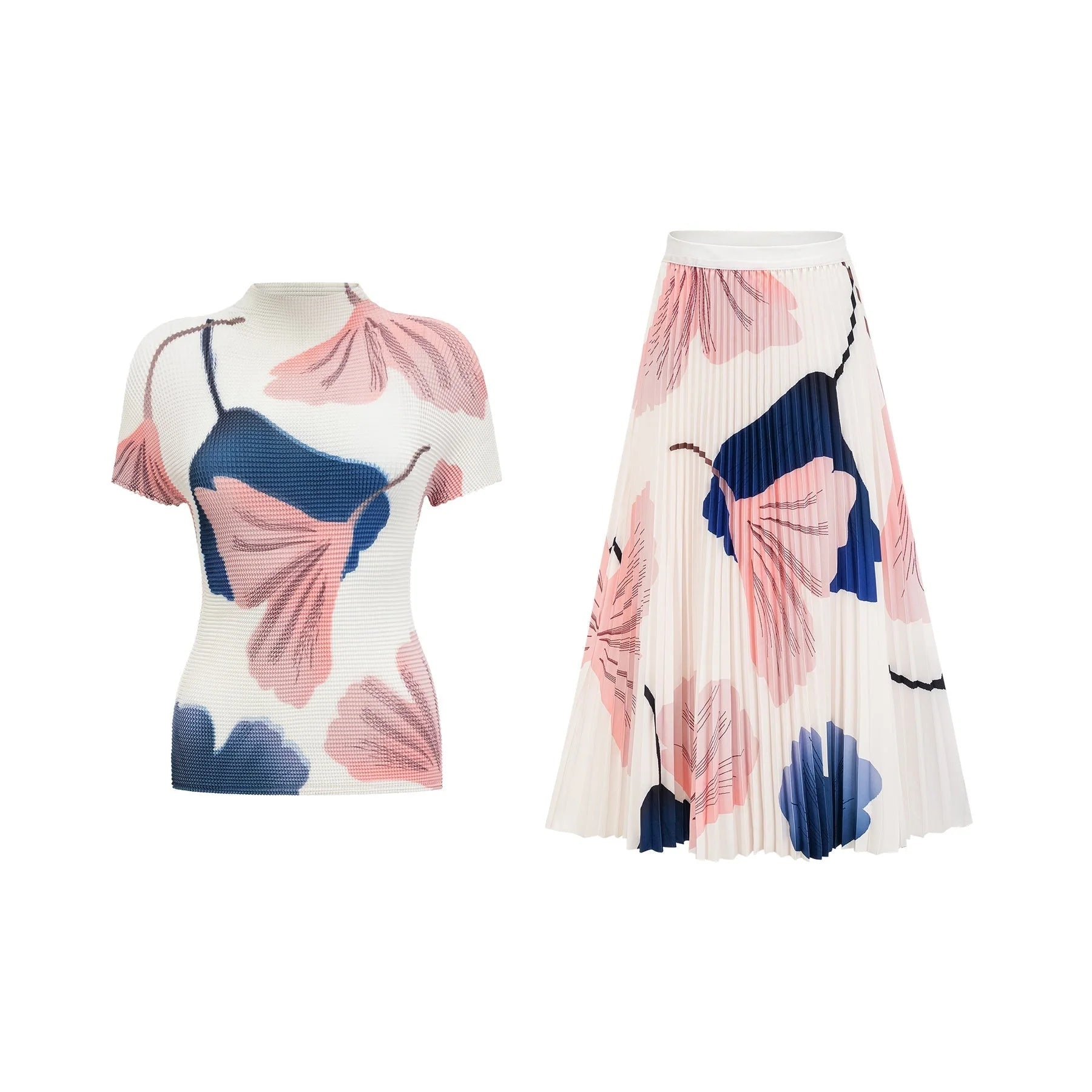 Tersilla Skirt & Top Set in Multicolored Pattern Knit
