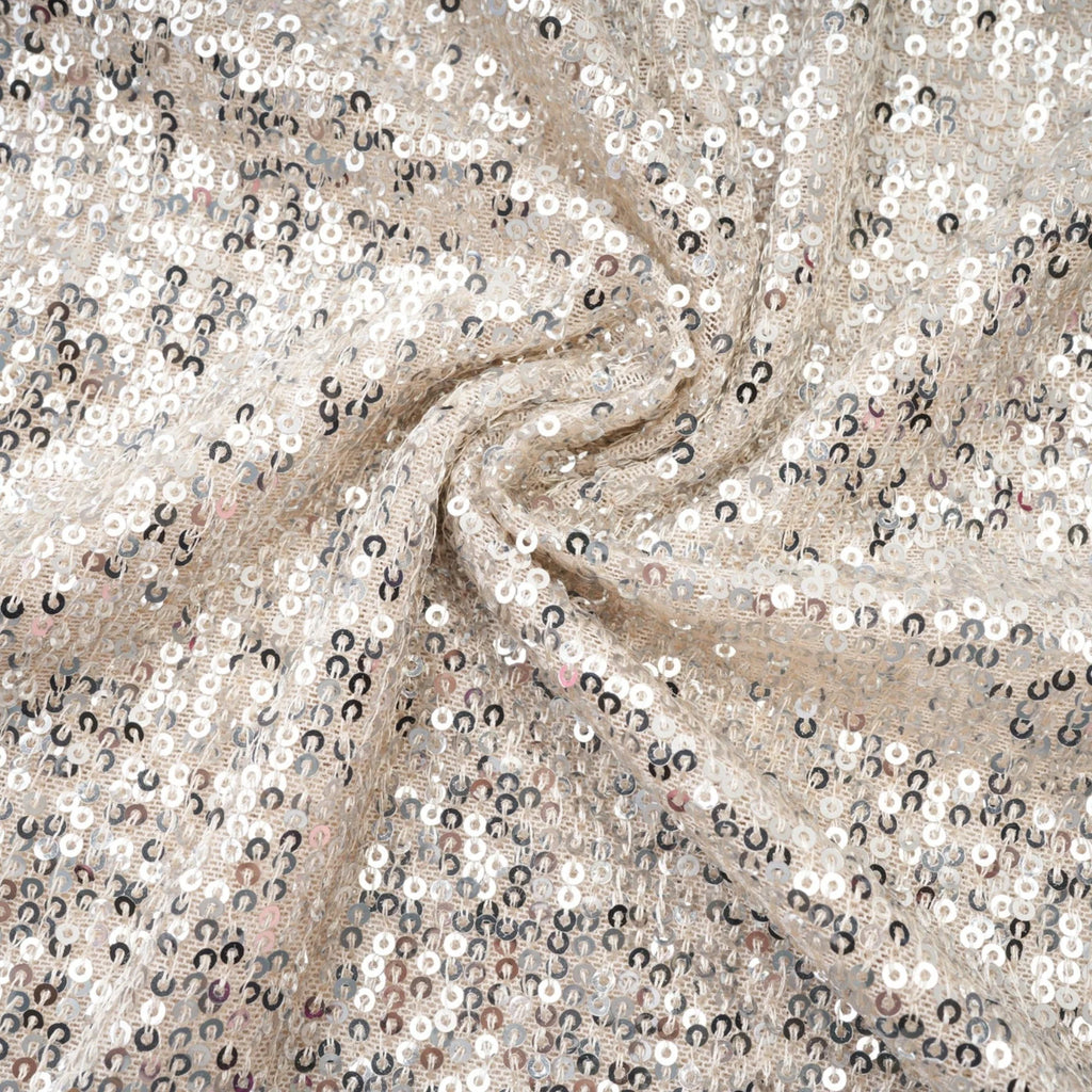 Tiana Dress Silver Sequin Off - Shoulder Midi