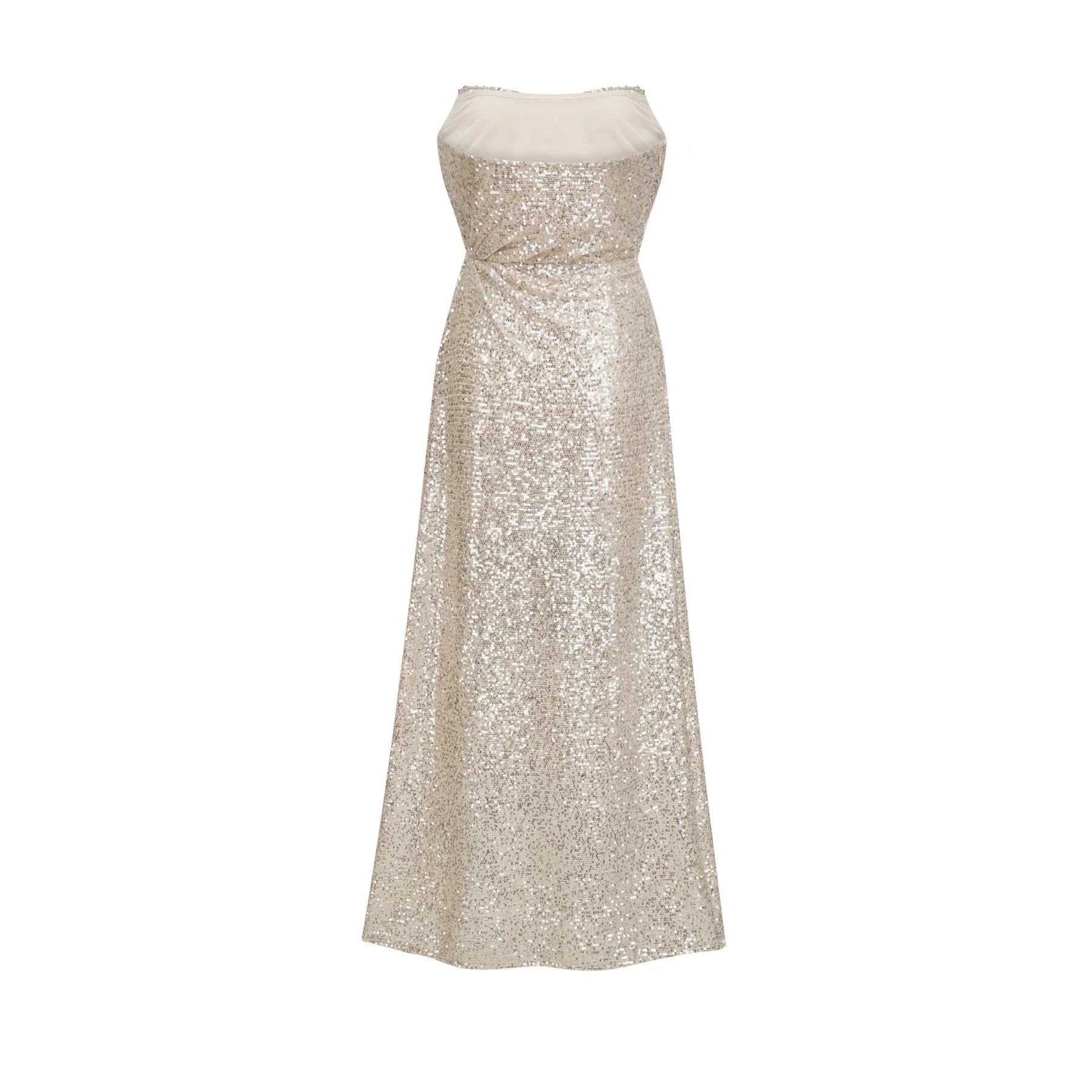 Tiana Dress Silver Sequin Off - Shoulder Midi