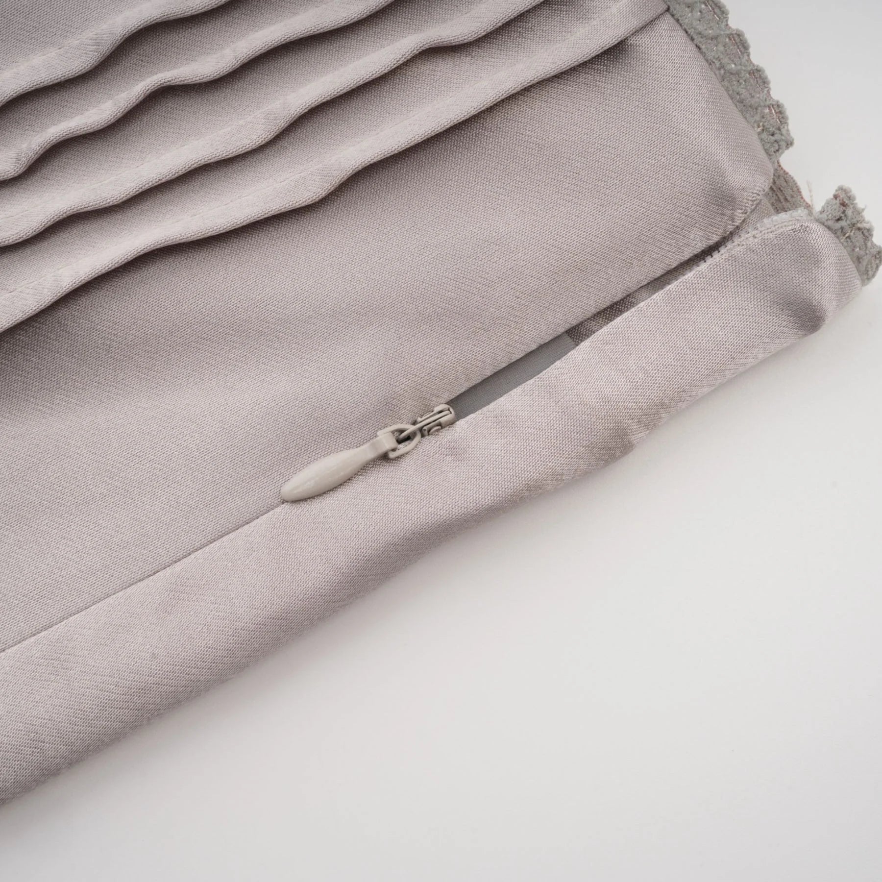Tiana Skirt Lace Stripes Pleated & Button Fastening Silver