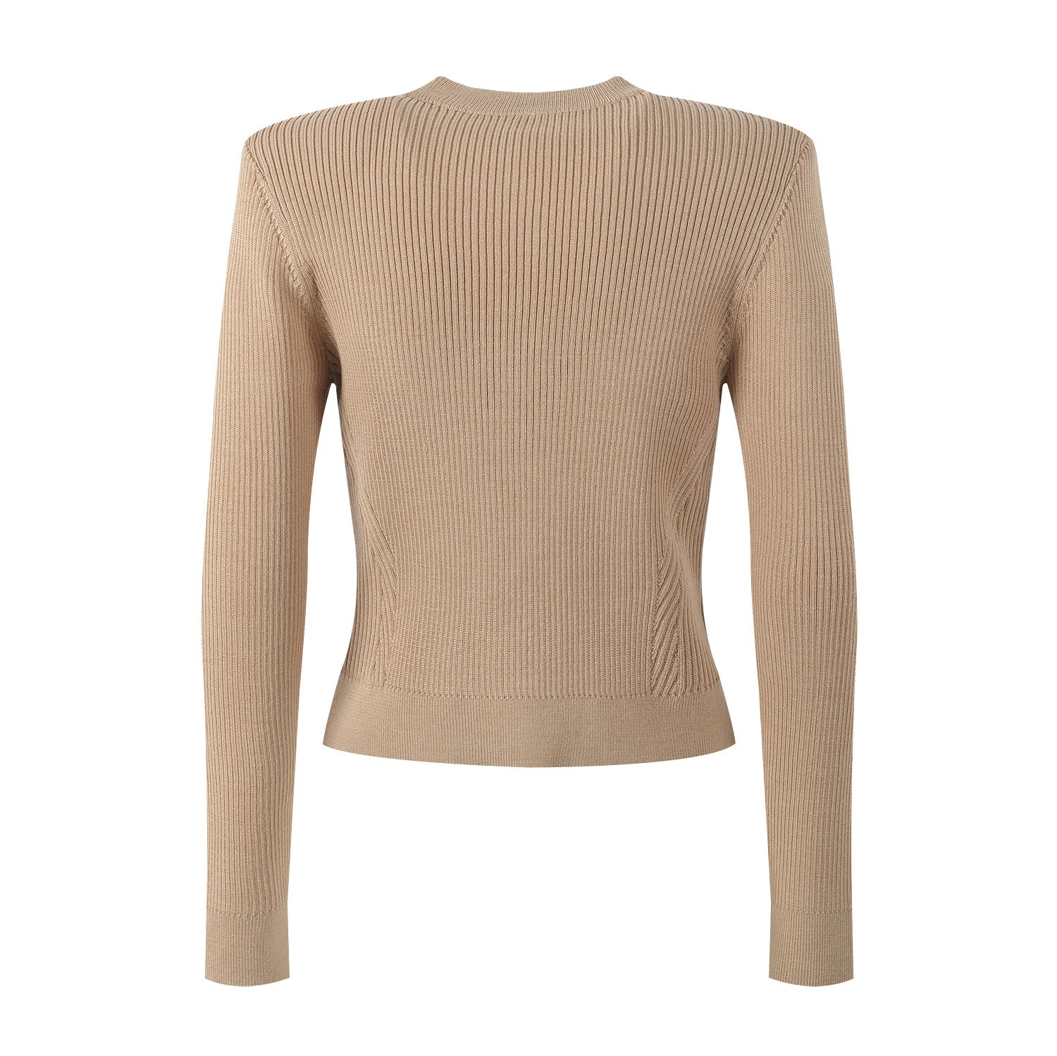 Tiana Top – Fitted Ribbed Knit – Military - Inspired Design – Decorative Gold Buttons – Tailored Silhouette – Pocket Detailing
