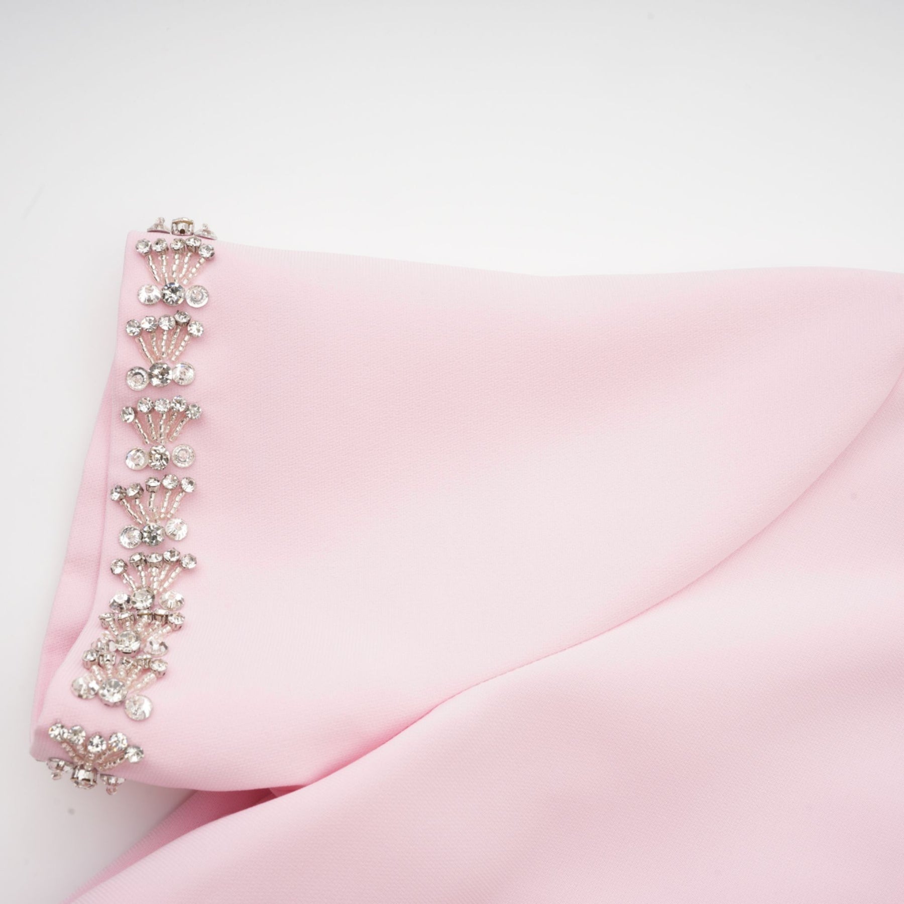 Tiffany Midi Dress Pink Crystal Bow Flared Skirt & Rear Zip