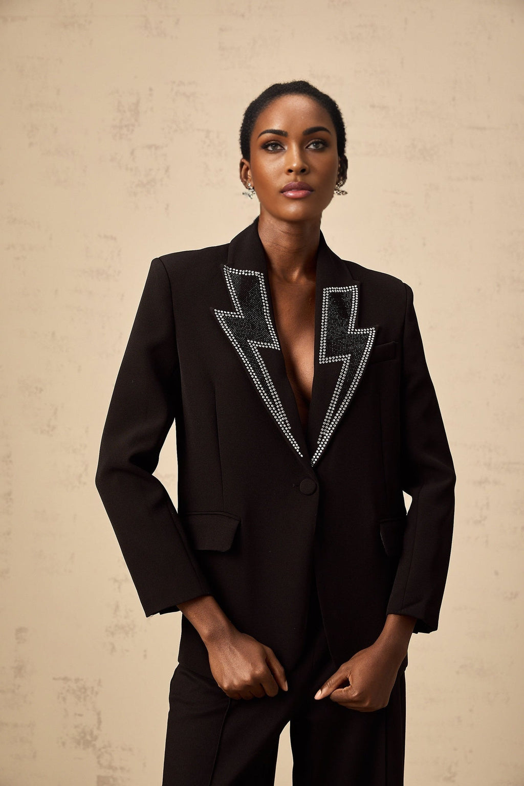 Tinsley Blazer Tinsley Lightning Crystal Black Blazer