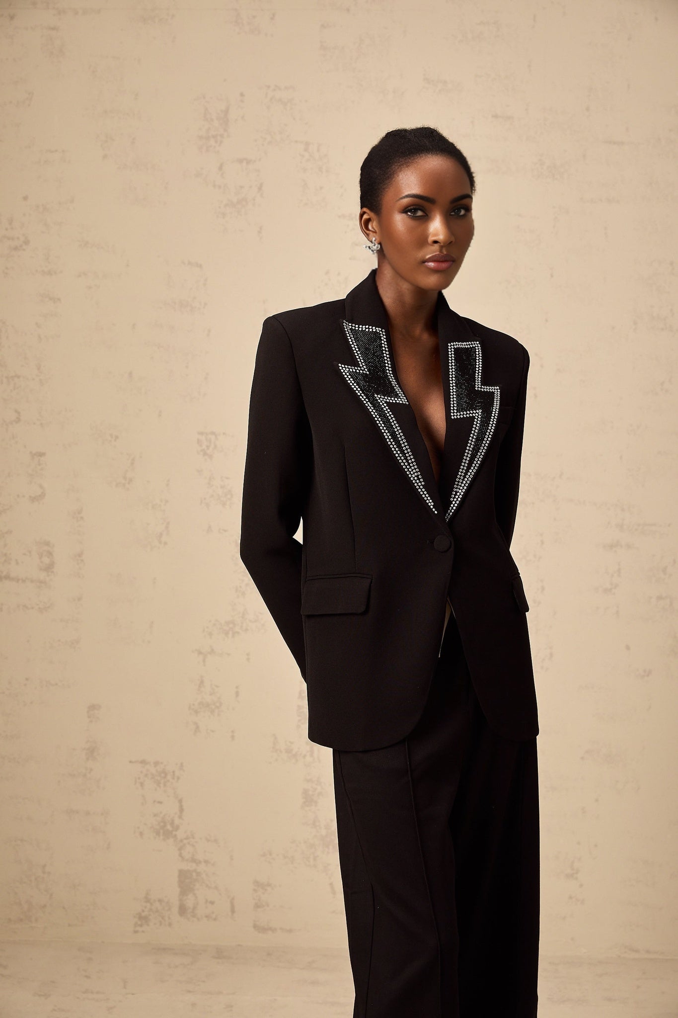 Tinsley Blazer Tinsley Lightning Crystal Black Blazer
