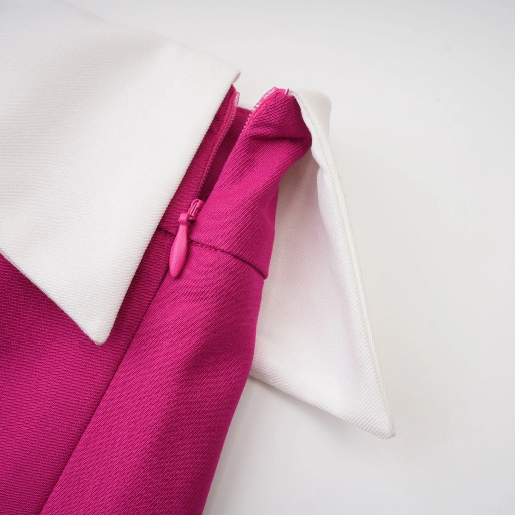 Tiziana Jacket & Skirt Pink White Pleated Set
