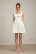 Tiziana Mini Dress White Crystal Flare & Shine