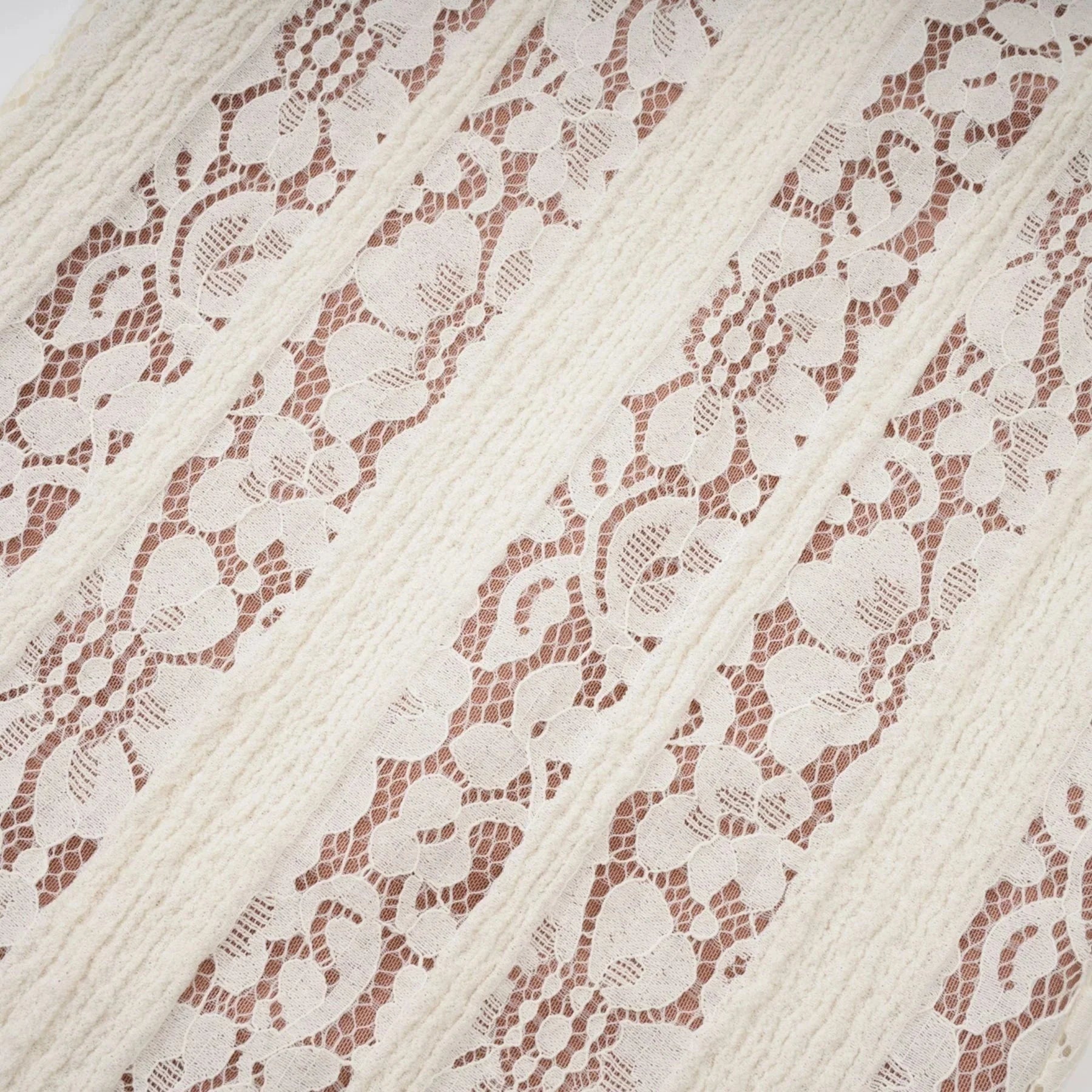 Tonia Maxi Dress Floral Lace Train Design in Neutrals