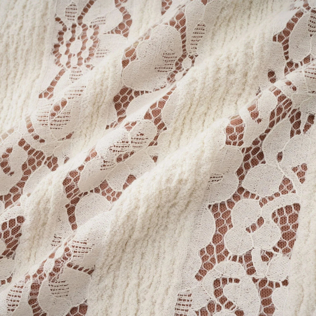 Tonia Maxi Dress Floral Lace Train Design in Neutrals