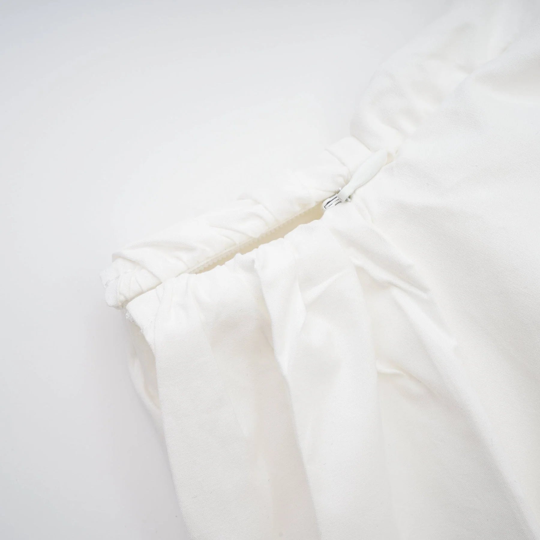 Tullia Shirt White Asymmetric Wrap Ruched Cropped & Long Sleeve