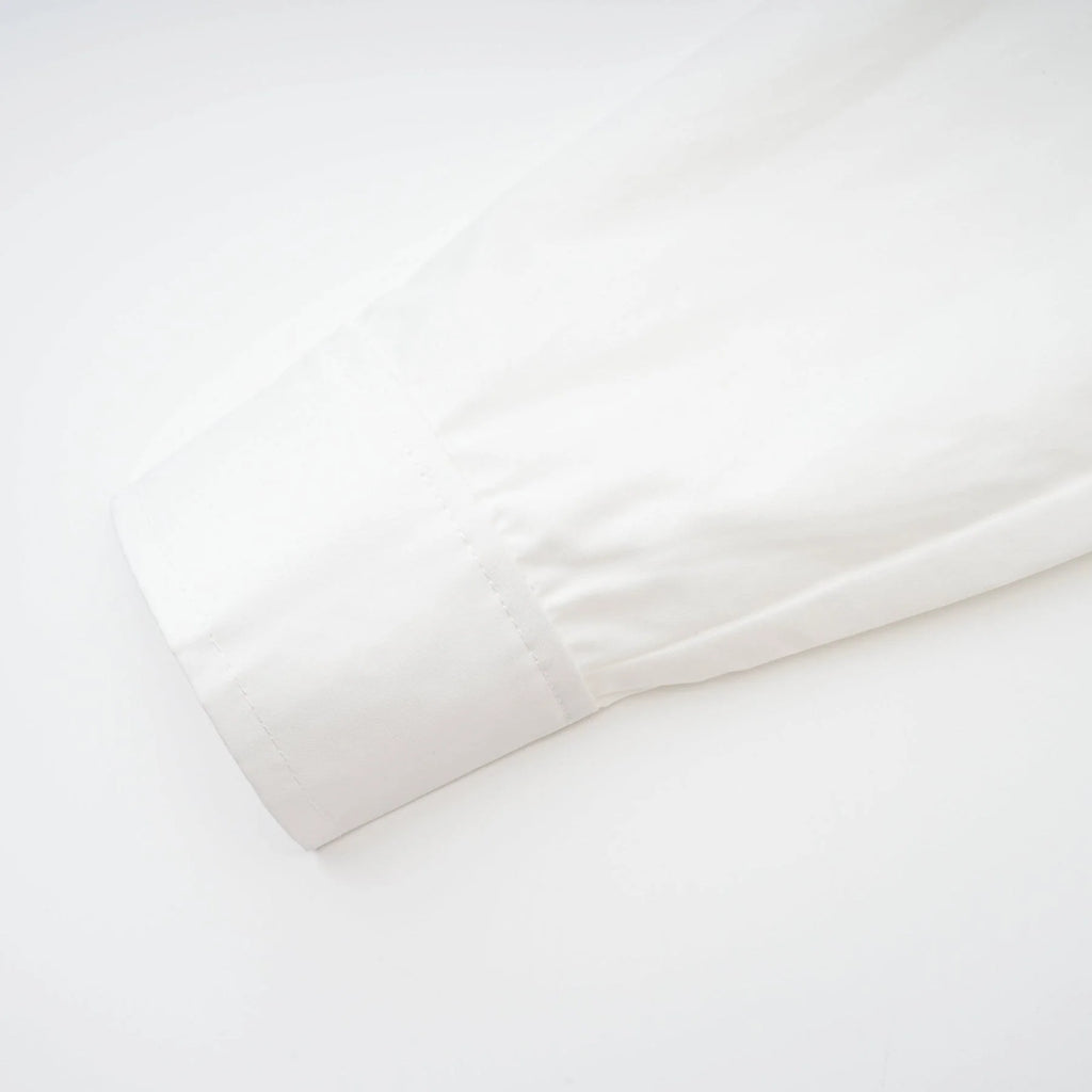 Tullia Shirt White Asymmetric Wrap Ruched Cropped & Long Sleeve