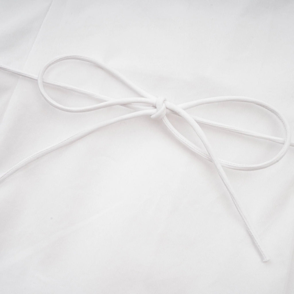Tullia Shirt White Pleat Detail Thigh Length Self Tie