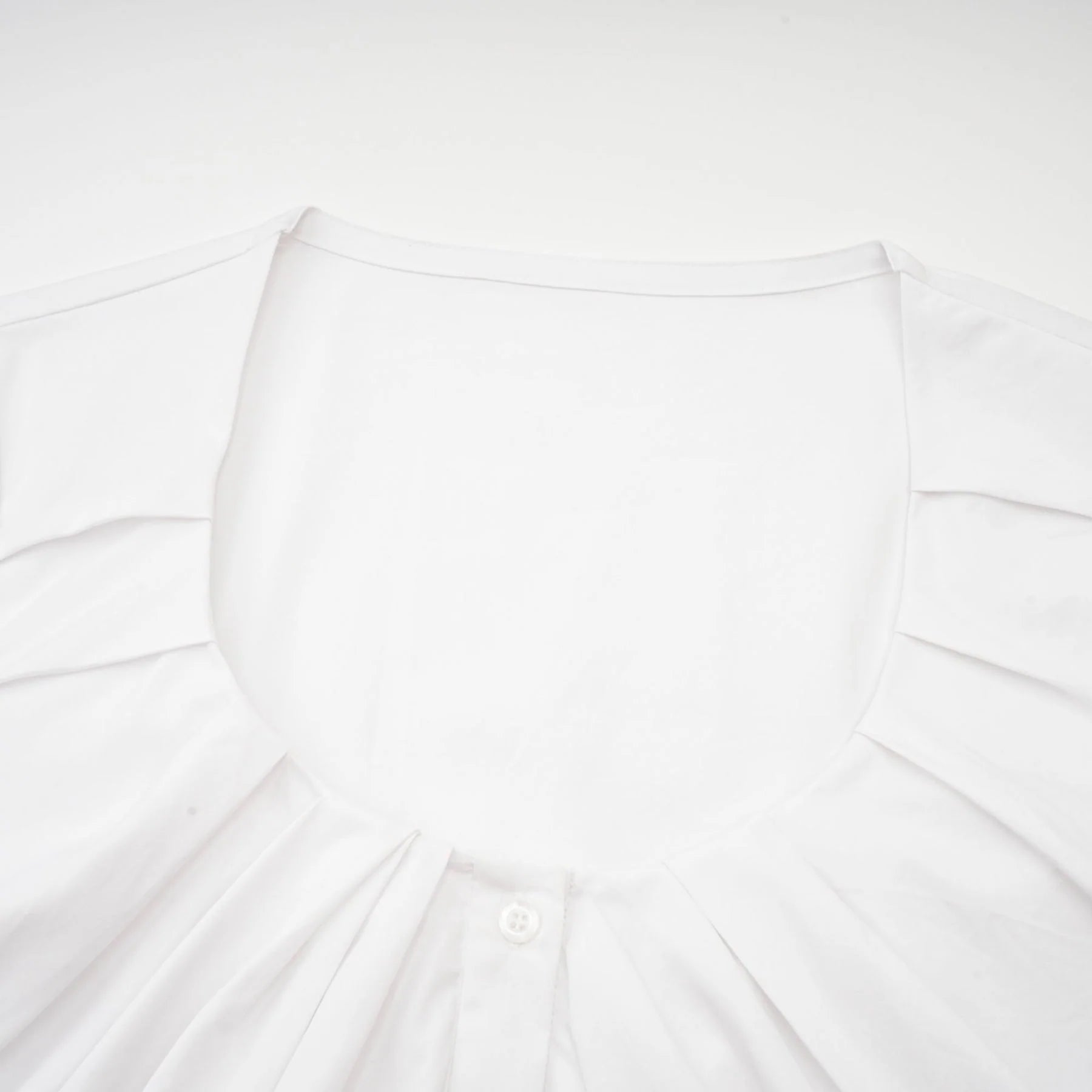 Tullia Shirt White Pleat Detail Thigh Length Self Tie