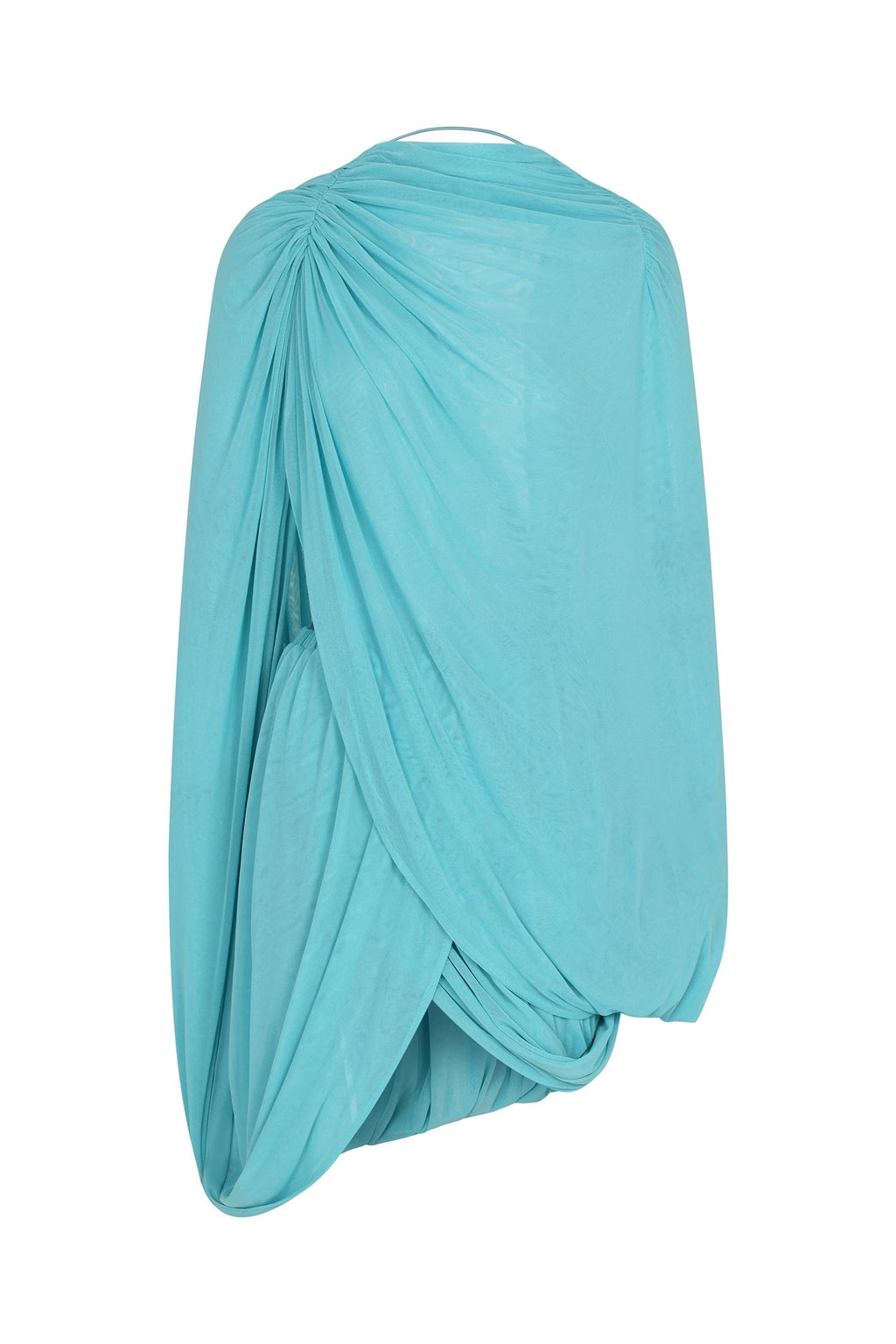 Turquoise Ternan Long Sleeve Fold Splice Mini Dress
