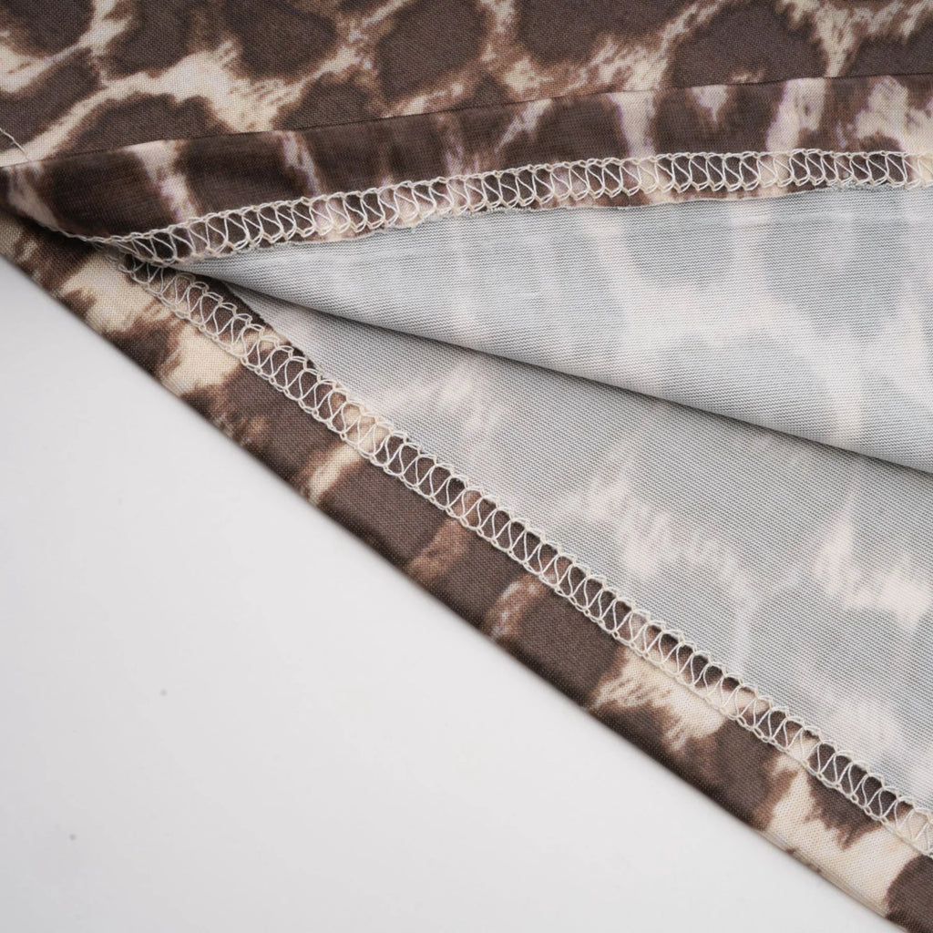 Ursula Blouse with Leopard Print Oversize Sleeves & Attached Scarf