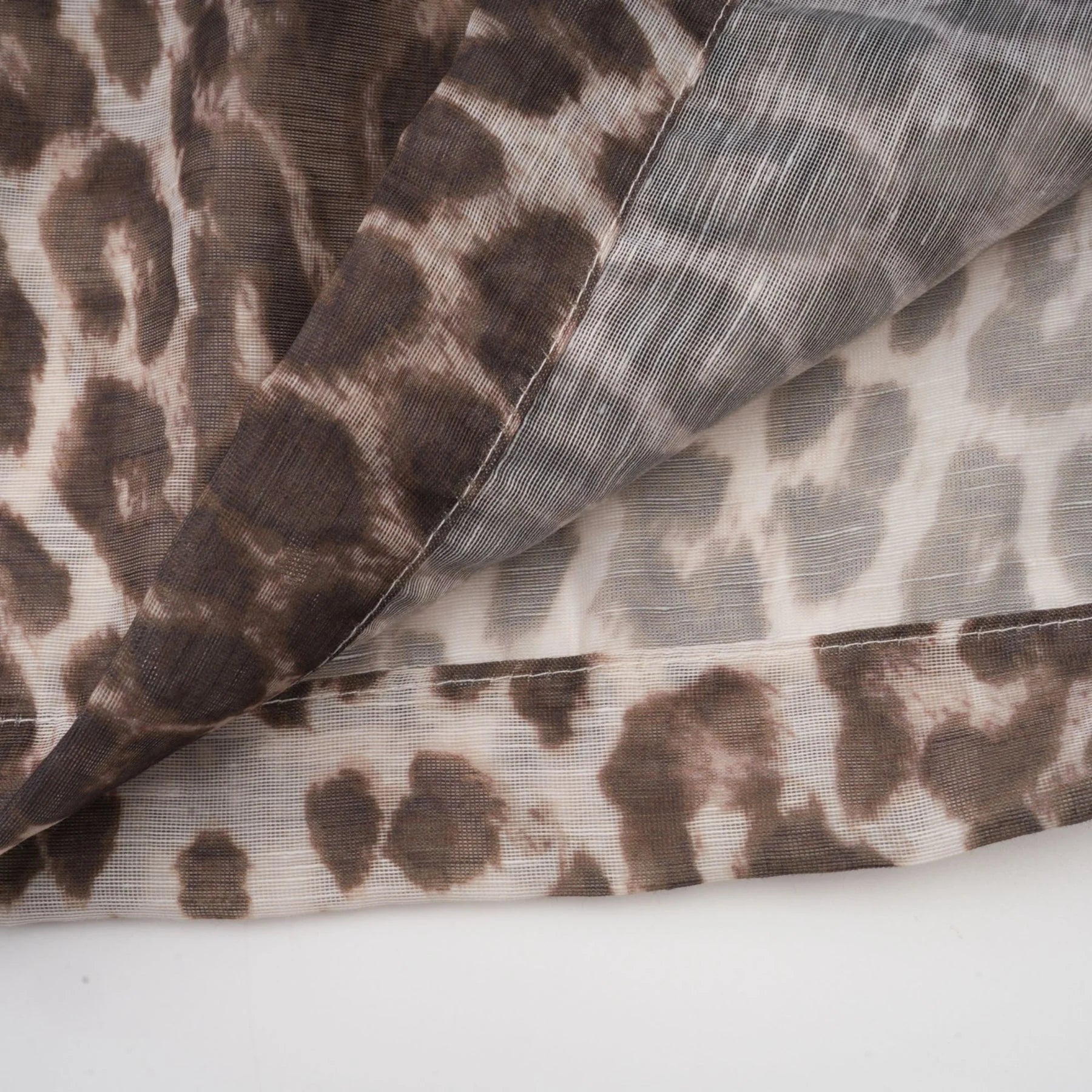 Ursula Blouse with Leopard Print Oversize Sleeves & Attached Scarf