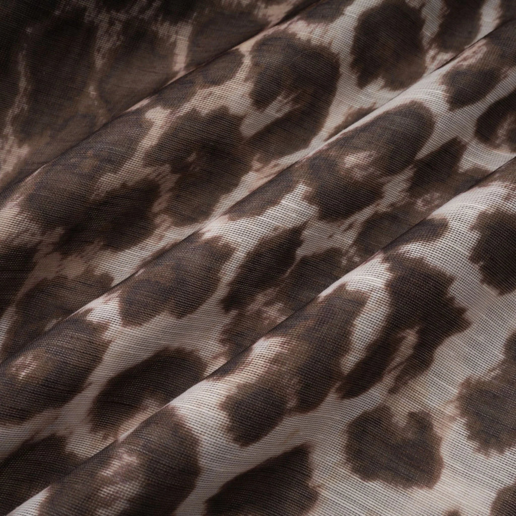 Ursula Blouse with Leopard Print Oversize Sleeves & Attached Scarf